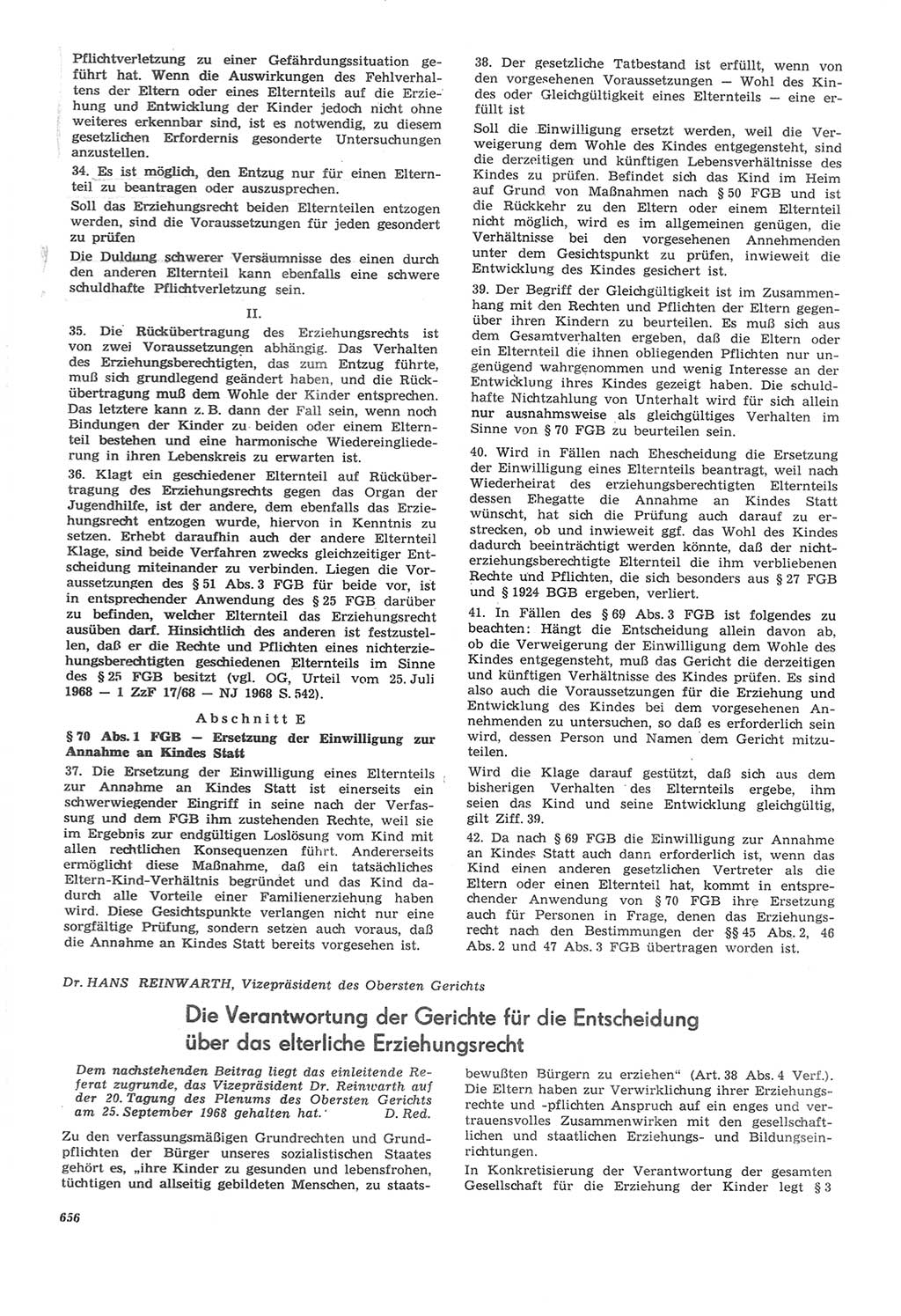 Neue Justiz (NJ), Zeitschrift für Recht und Rechtswissenschaft [Deutsche Demokratische Republik (DDR)], 22. Jahrgang 1968, Seite 656 (NJ DDR 1968, S. 656)