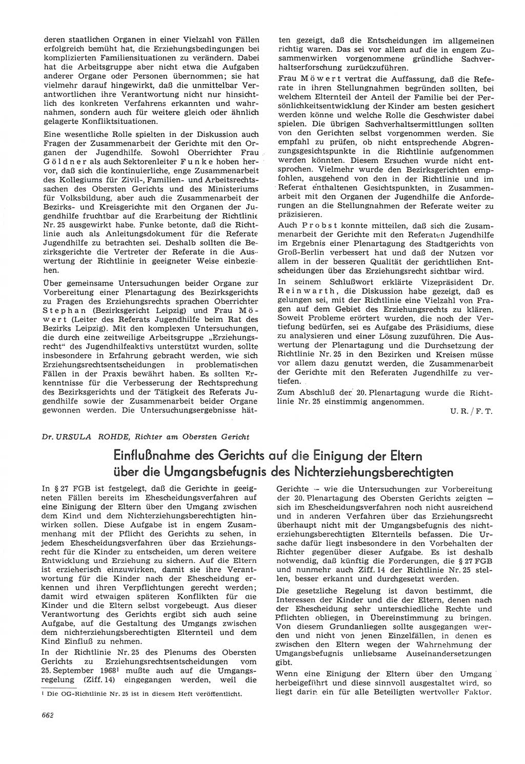 Neue Justiz (NJ), Zeitschrift für Recht und Rechtswissenschaft [Deutsche Demokratische Republik (DDR)], 22. Jahrgang 1968, Seite 662 (NJ DDR 1968, S. 662)