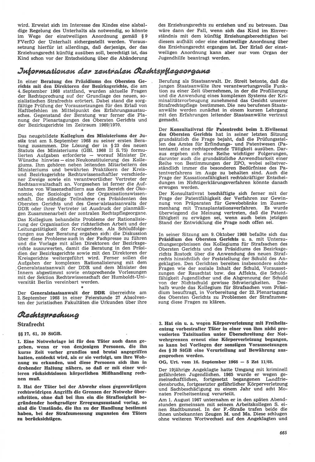 Neue Justiz (NJ), Zeitschrift für Recht und Rechtswissenschaft [Deutsche Demokratische Republik (DDR)], 22. Jahrgang 1968, Seite 665 (NJ DDR 1968, S. 665)