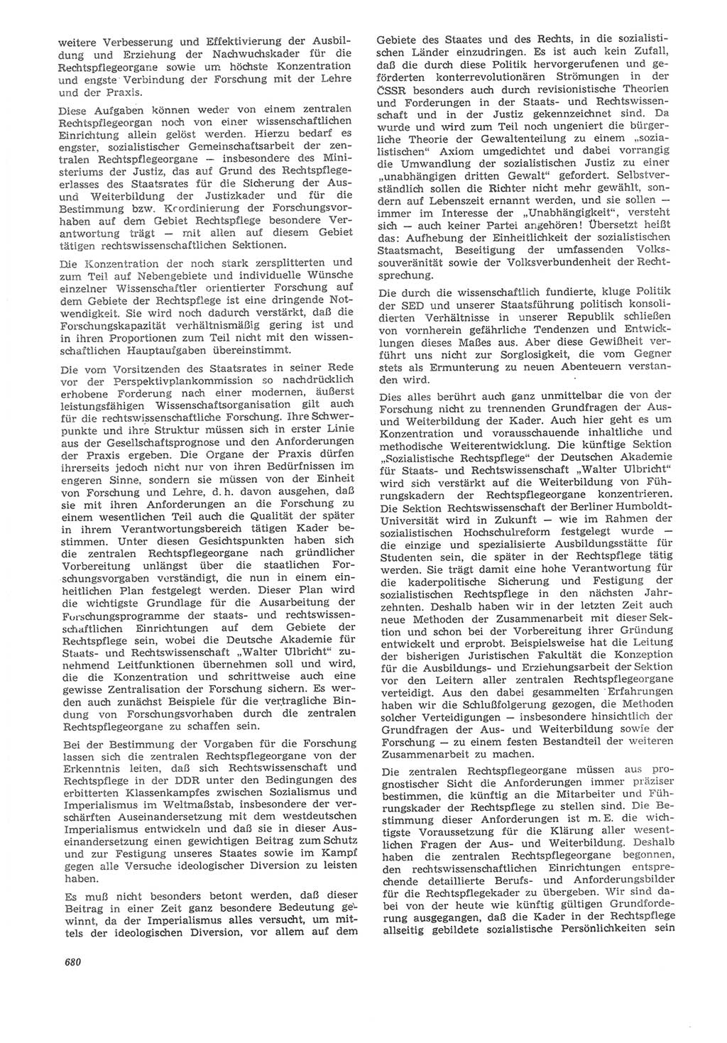 Neue Justiz (NJ), Zeitschrift für Recht und Rechtswissenschaft [Deutsche Demokratische Republik (DDR)], 22. Jahrgang 1968, Seite 680 (NJ DDR 1968, S. 680)