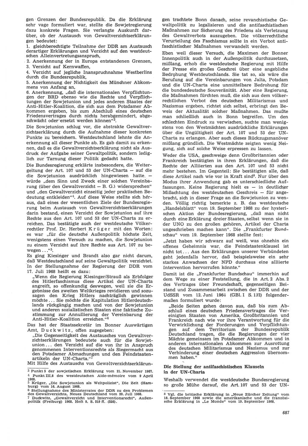 Neue Justiz (NJ), Zeitschrift für Recht und Rechtswissenschaft [Deutsche Demokratische Republik (DDR)], 22. Jahrgang 1968, Seite 687 (NJ DDR 1968, S. 687)