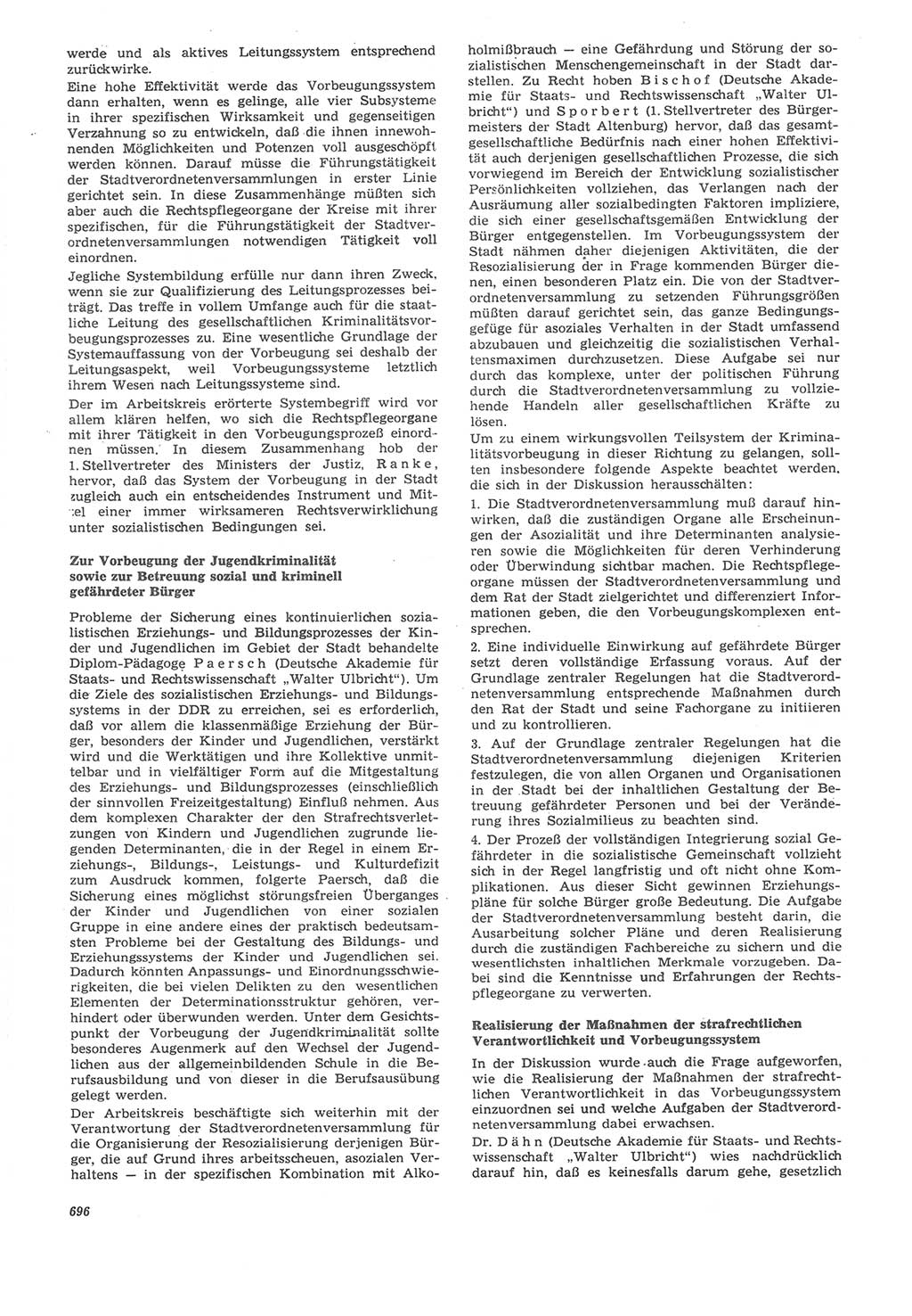 Neue Justiz (NJ), Zeitschrift für Recht und Rechtswissenschaft [Deutsche Demokratische Republik (DDR)], 22. Jahrgang 1968, Seite 696 (NJ DDR 1968, S. 696)