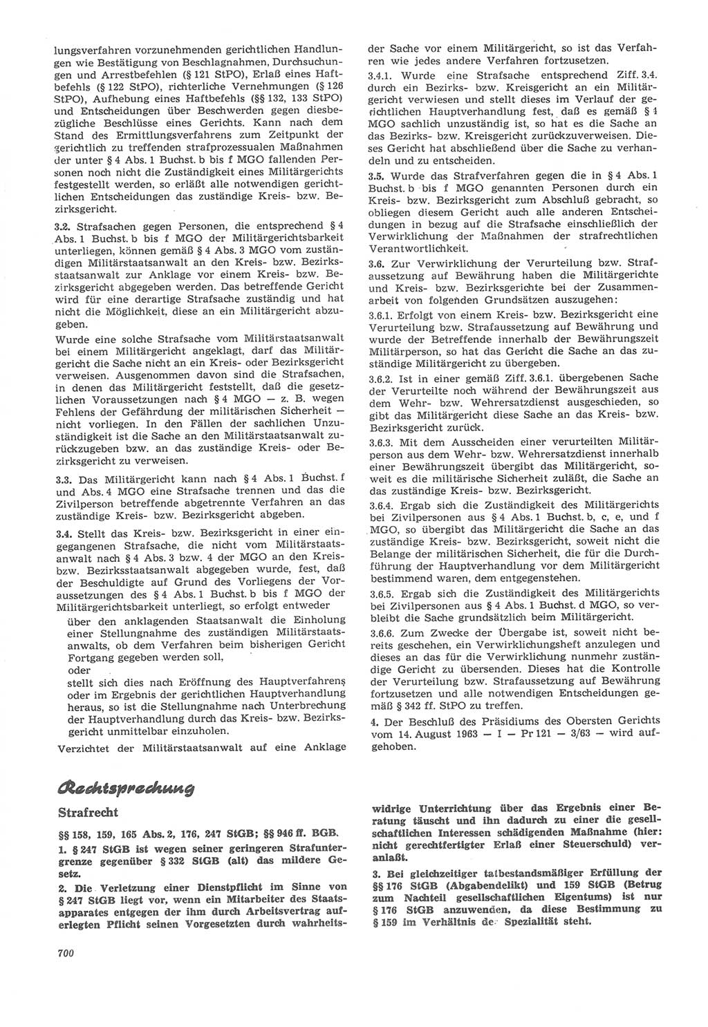 Neue Justiz (NJ), Zeitschrift für Recht und Rechtswissenschaft [Deutsche Demokratische Republik (DDR)], 22. Jahrgang 1968, Seite 700 (NJ DDR 1968, S. 700)