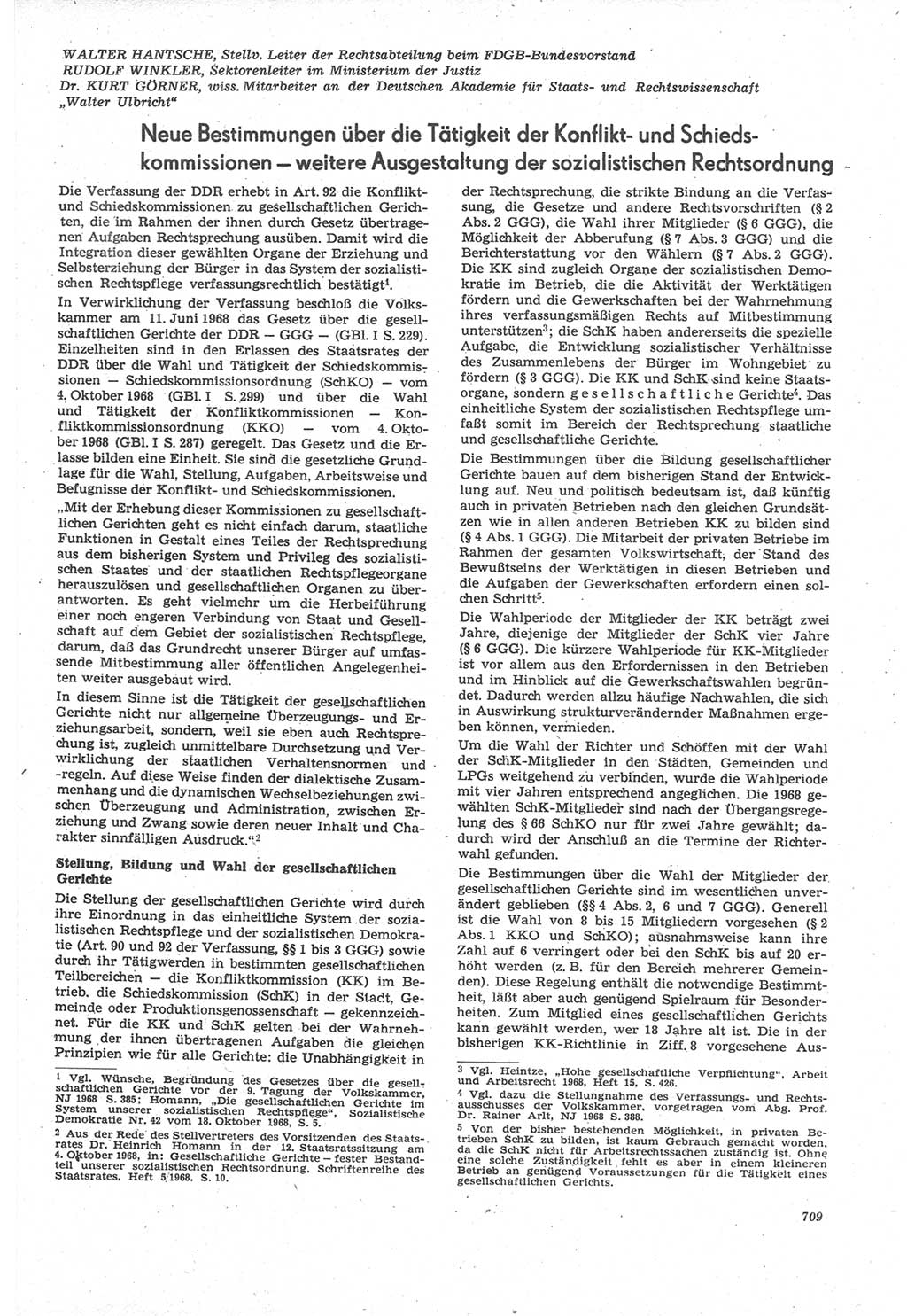Neue Justiz (NJ), Zeitschrift für Recht und Rechtswissenschaft [Deutsche Demokratische Republik (DDR)], 22. Jahrgang 1968, Seite 709 (NJ DDR 1968, S. 709)