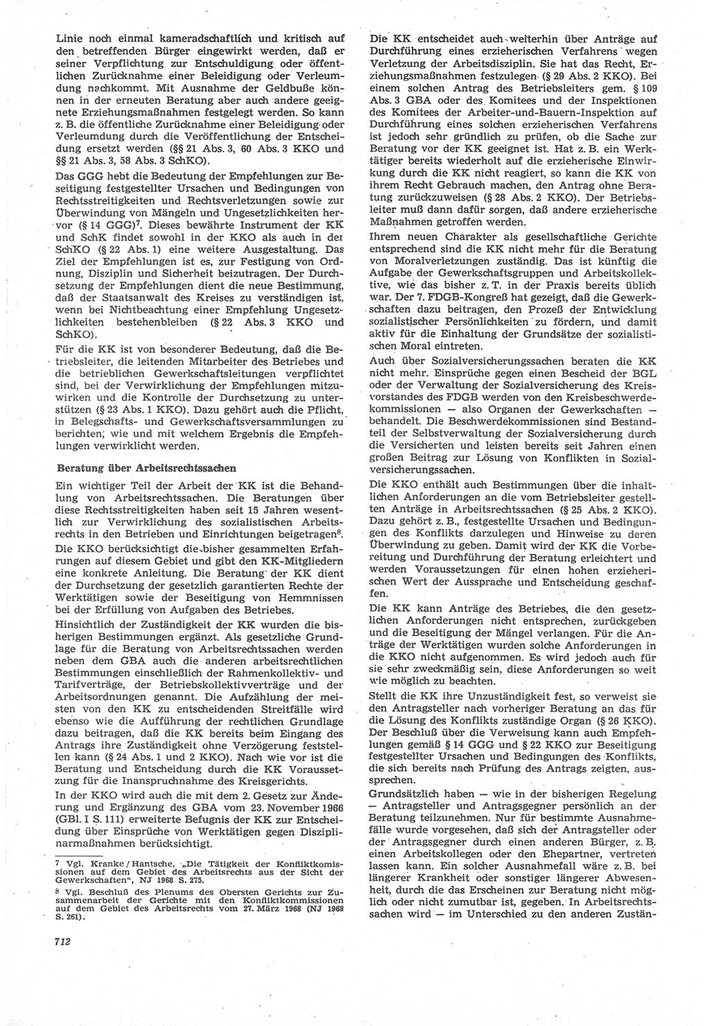Neue Justiz (NJ), Zeitschrift für Recht und Rechtswissenschaft [Deutsche Demokratische Republik (DDR)], 22. Jahrgang 1968, Seite 712 (NJ DDR 1968, S. 712)