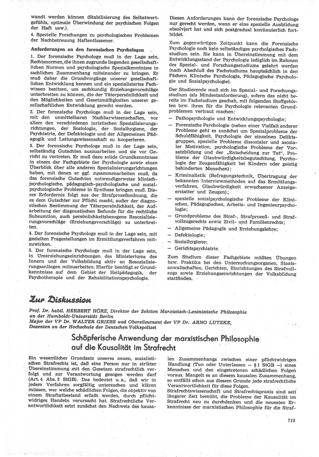 Neue Justiz (NJ), Zeitschrift für Recht und Rechtswissenschaft [Deutsche Demokratische Republik (DDR)], 22. Jahrgang 1968, Seite 715 (NJ DDR 1968, S. 715)