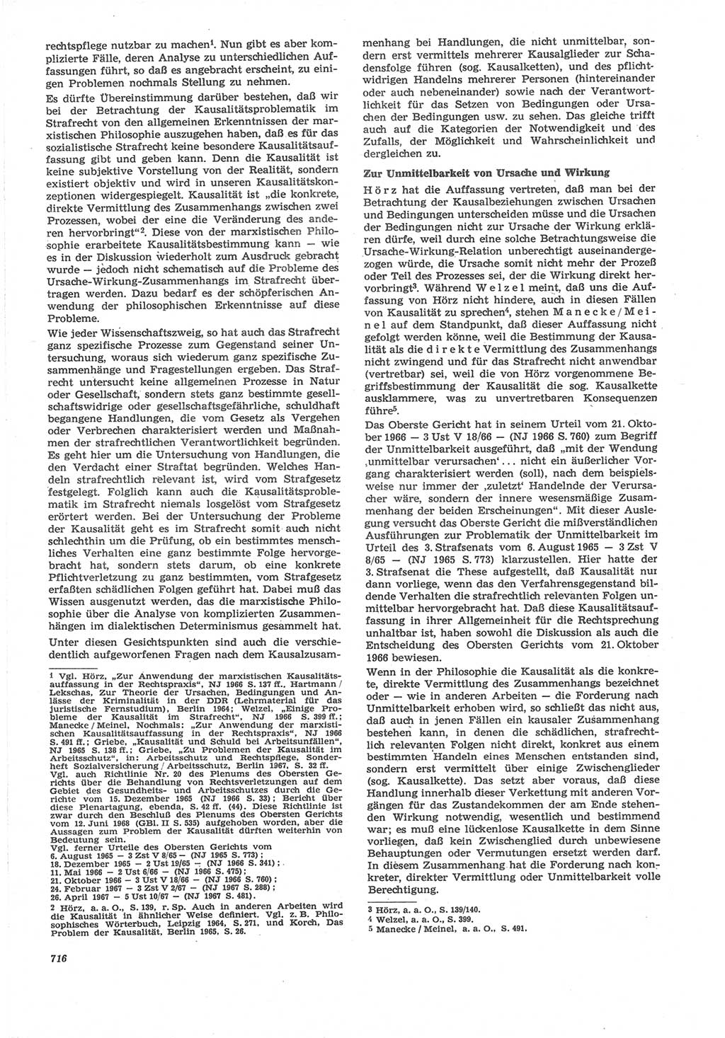 Neue Justiz (NJ), Zeitschrift für Recht und Rechtswissenschaft [Deutsche Demokratische Republik (DDR)], 22. Jahrgang 1968, Seite 716 (NJ DDR 1968, S. 716)
