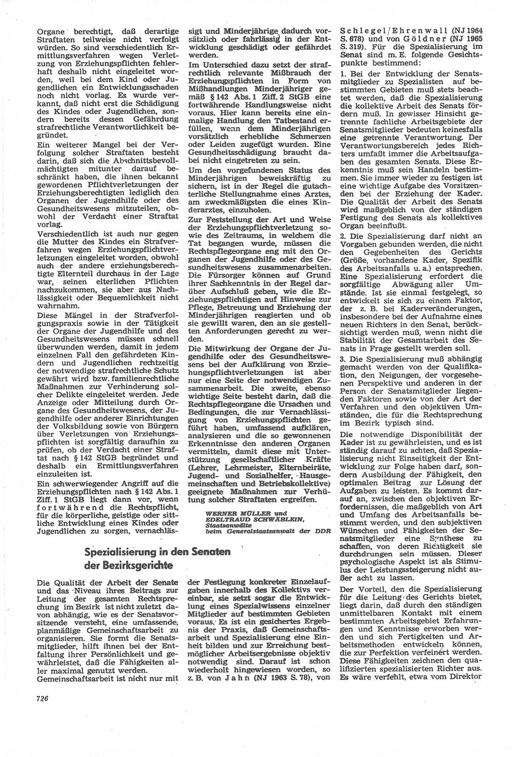 Neue Justiz (NJ), Zeitschrift für Recht und Rechtswissenschaft [Deutsche Demokratische Republik (DDR)], 22. Jahrgang 1968, Seite 726 (NJ DDR 1968, S. 726)