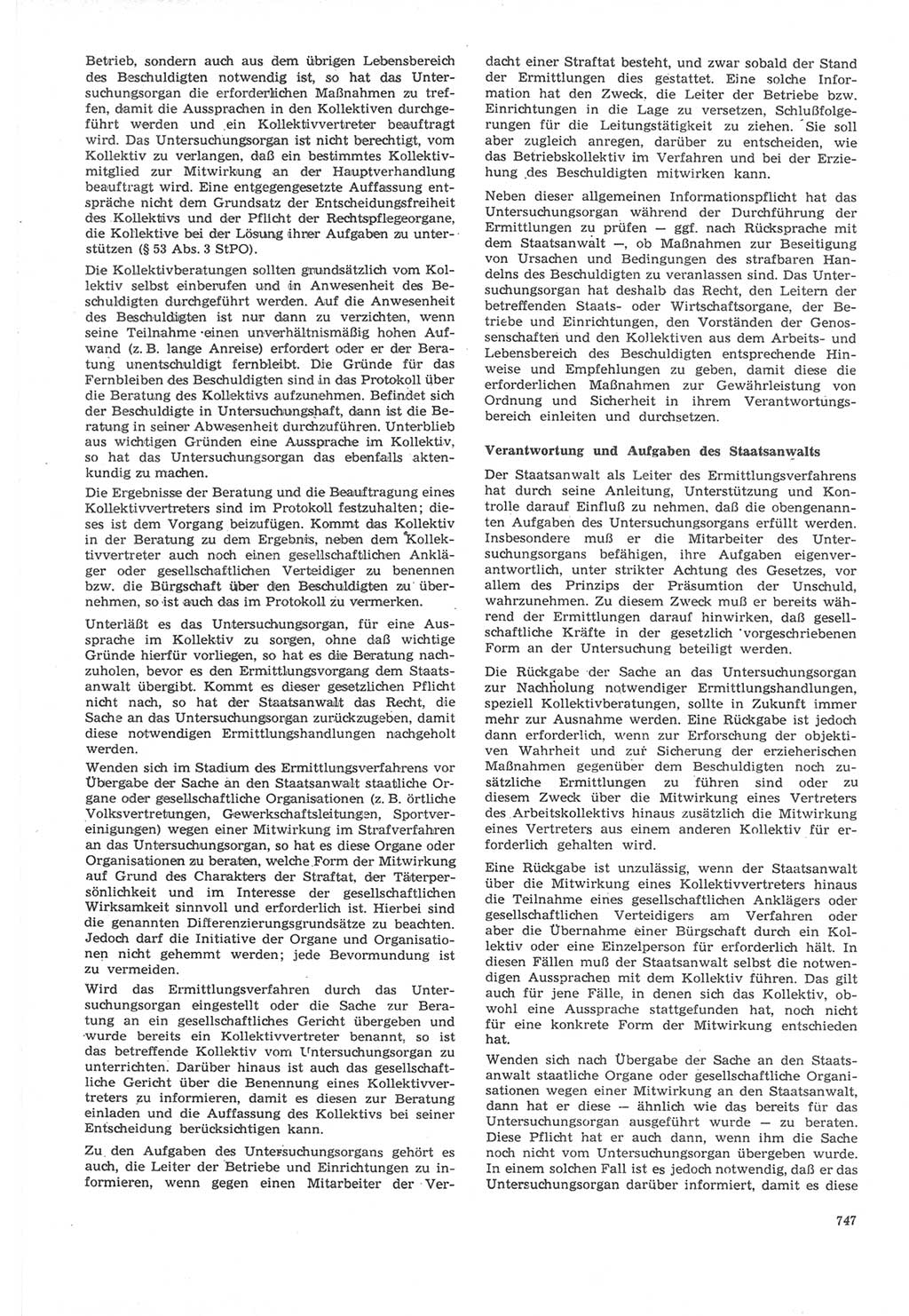 Neue Justiz (NJ), Zeitschrift für Recht und Rechtswissenschaft [Deutsche Demokratische Republik (DDR)], 22. Jahrgang 1968, Seite 747 (NJ DDR 1968, S. 747)
