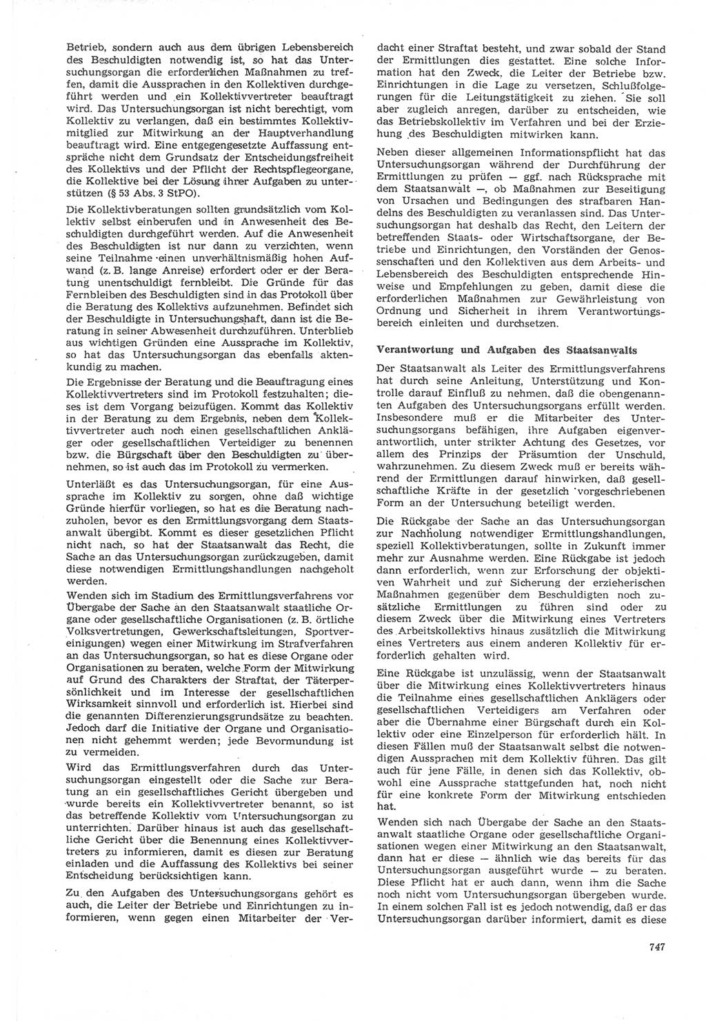 Neue Justiz (NJ), Zeitschrift für Recht und Rechtswissenschaft [Deutsche Demokratische Republik (DDR)], 22. Jahrgang 1968, Seite 747 (NJ DDR 1968, S. 747)