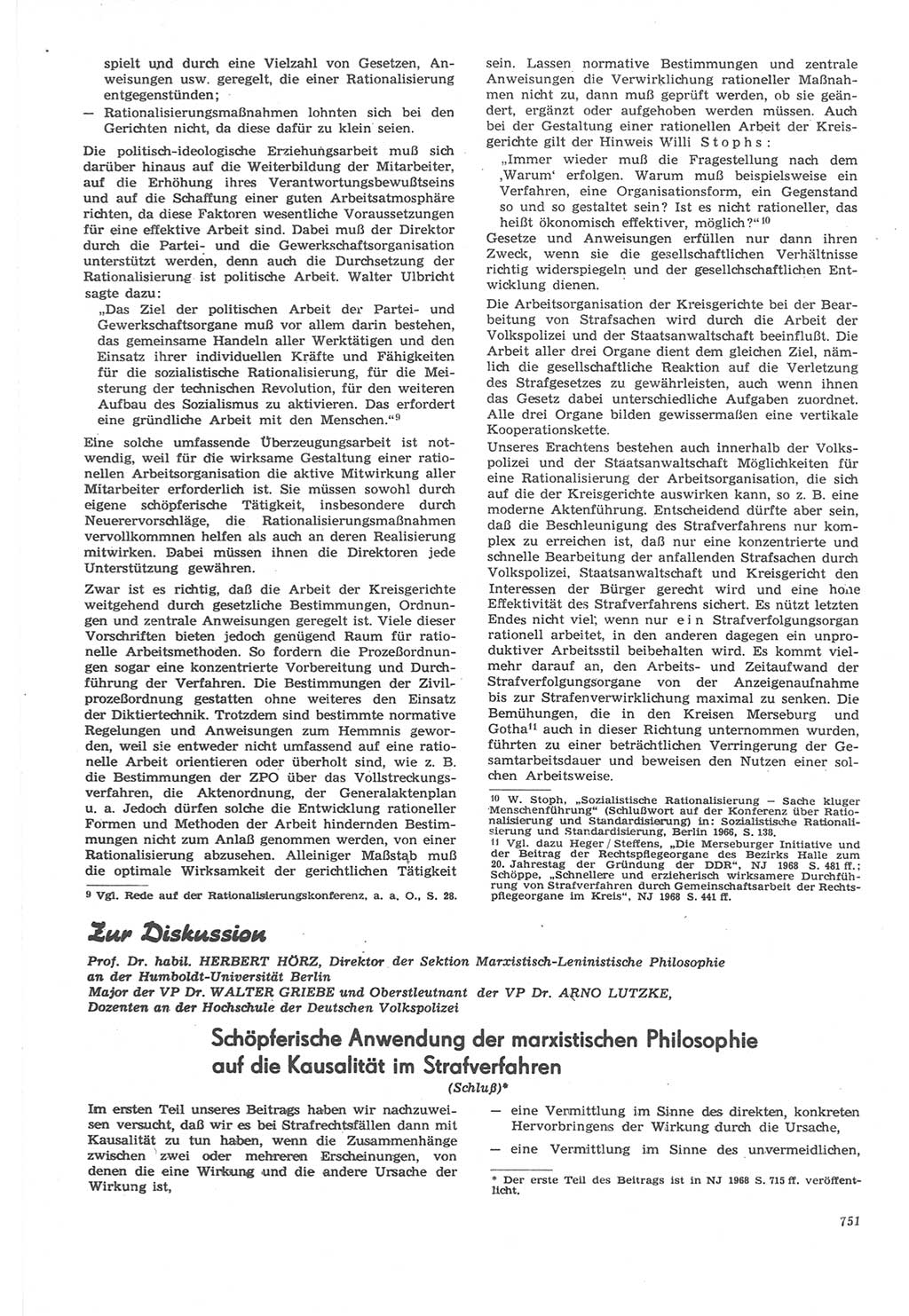 Neue Justiz (NJ), Zeitschrift für Recht und Rechtswissenschaft [Deutsche Demokratische Republik (DDR)], 22. Jahrgang 1968, Seite 751 (NJ DDR 1968, S. 751)
