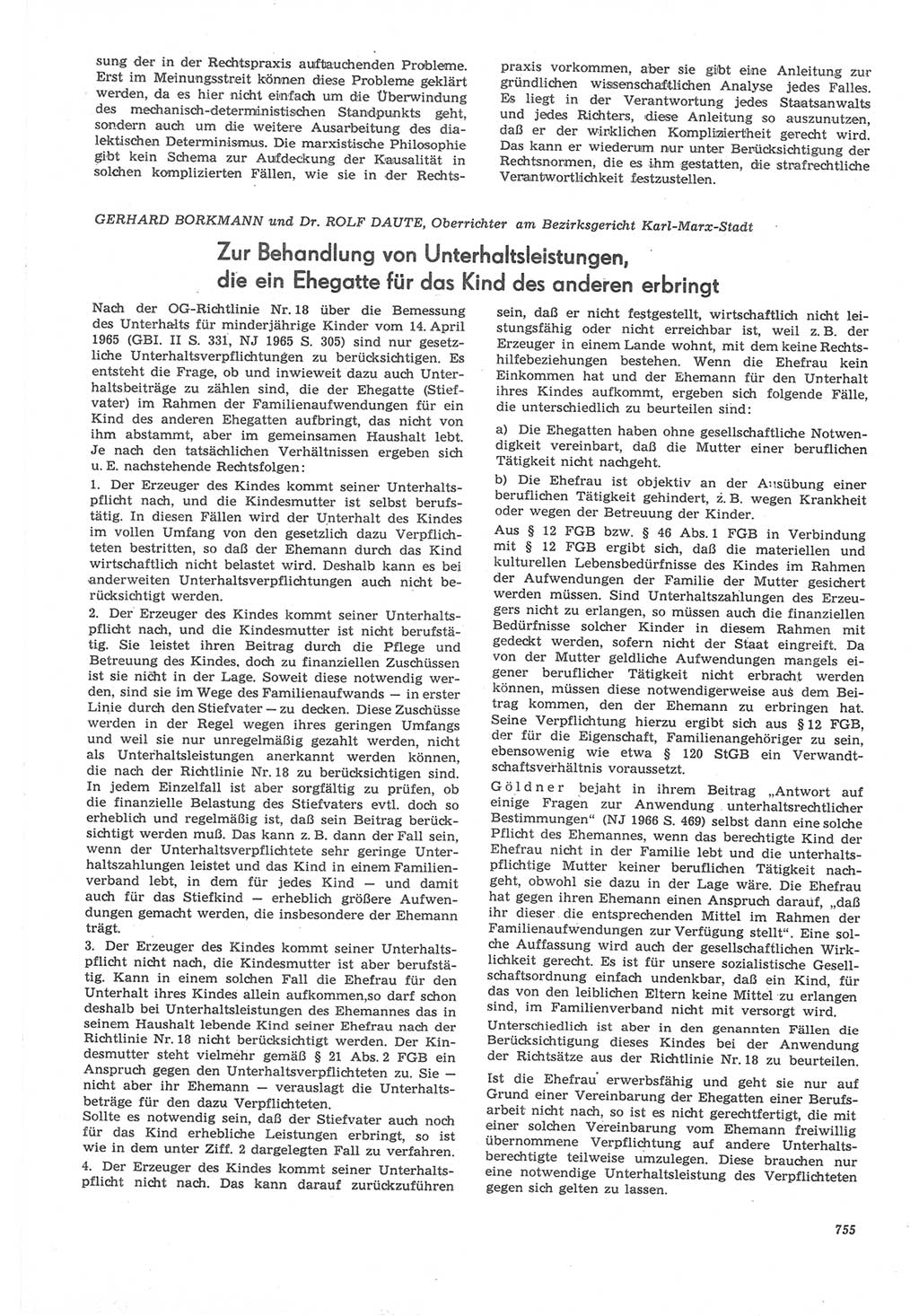 Neue Justiz (NJ), Zeitschrift für Recht und Rechtswissenschaft [Deutsche Demokratische Republik (DDR)], 22. Jahrgang 1968, Seite 755 (NJ DDR 1968, S. 755)
