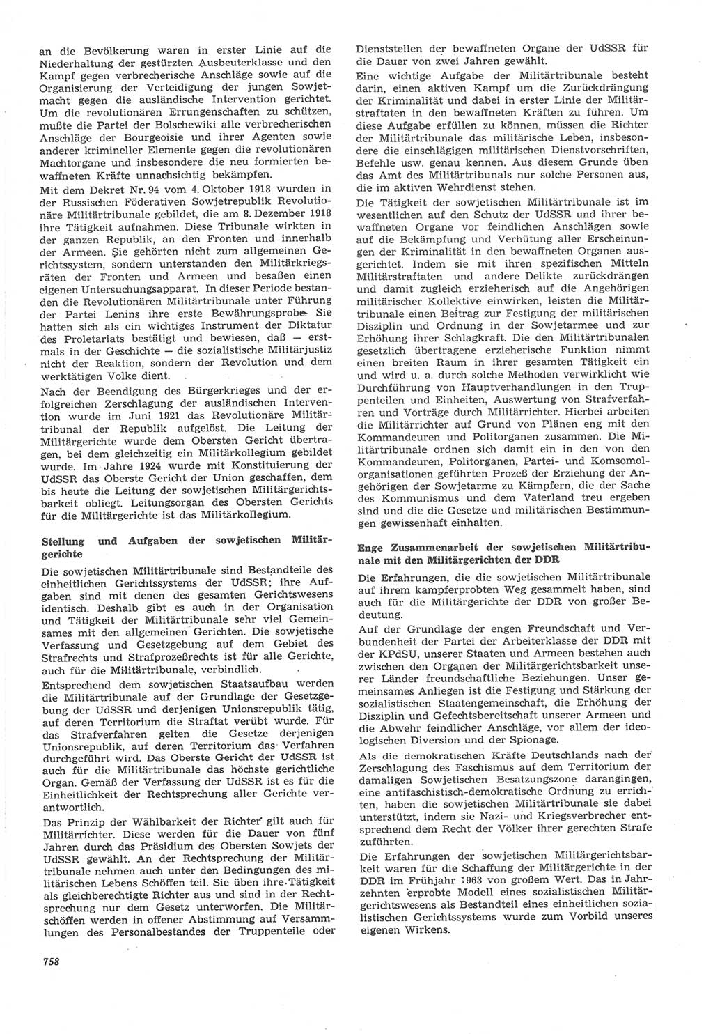 Neue Justiz (NJ), Zeitschrift für Recht und Rechtswissenschaft [Deutsche Demokratische Republik (DDR)], 22. Jahrgang 1968, Seite 758 (NJ DDR 1968, S. 758)