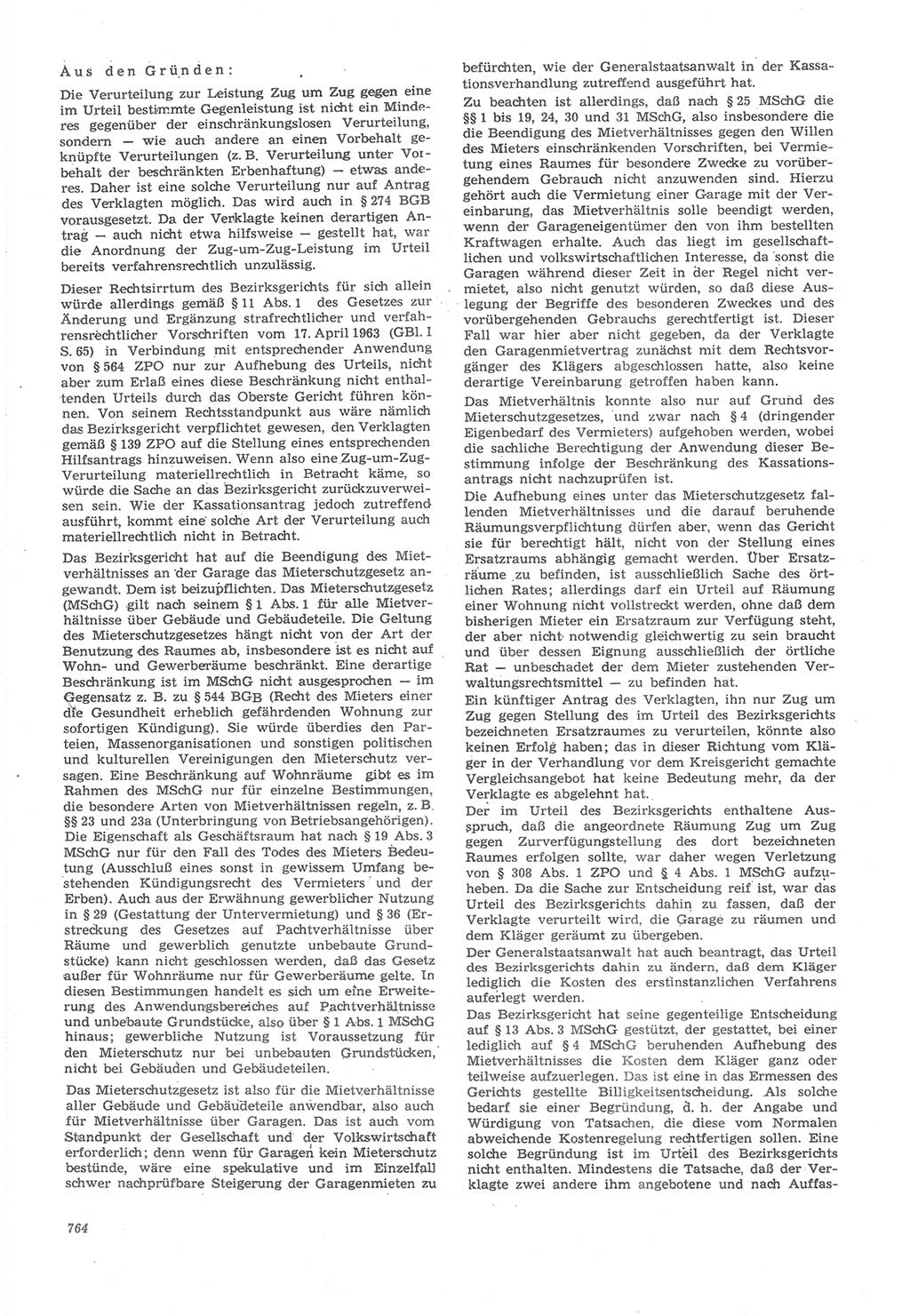 Neue Justiz (NJ), Zeitschrift für Recht und Rechtswissenschaft [Deutsche Demokratische Republik (DDR)], 22. Jahrgang 1968, Seite 764 (NJ DDR 1968, S. 764)