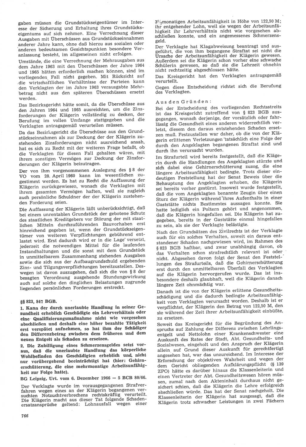 Neue Justiz (NJ), Zeitschrift für Recht und Rechtswissenschaft [Deutsche Demokratische Republik (DDR)], 22. Jahrgang 1968, Seite 766 (NJ DDR 1968, S. 766)