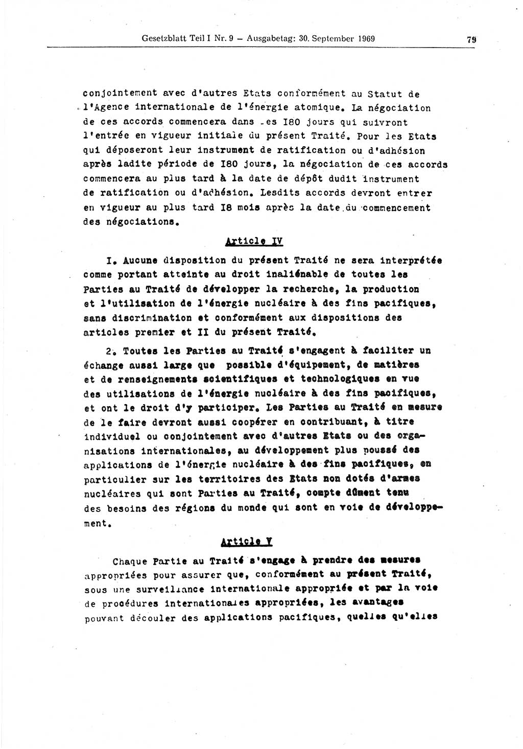 Gesetzblatt (GBl.) der Deutschen Demokratischen Republik (DDR) Teil Ⅰ 1969, Seite 79 (GBl. DDR Ⅰ 1969, S. 79)