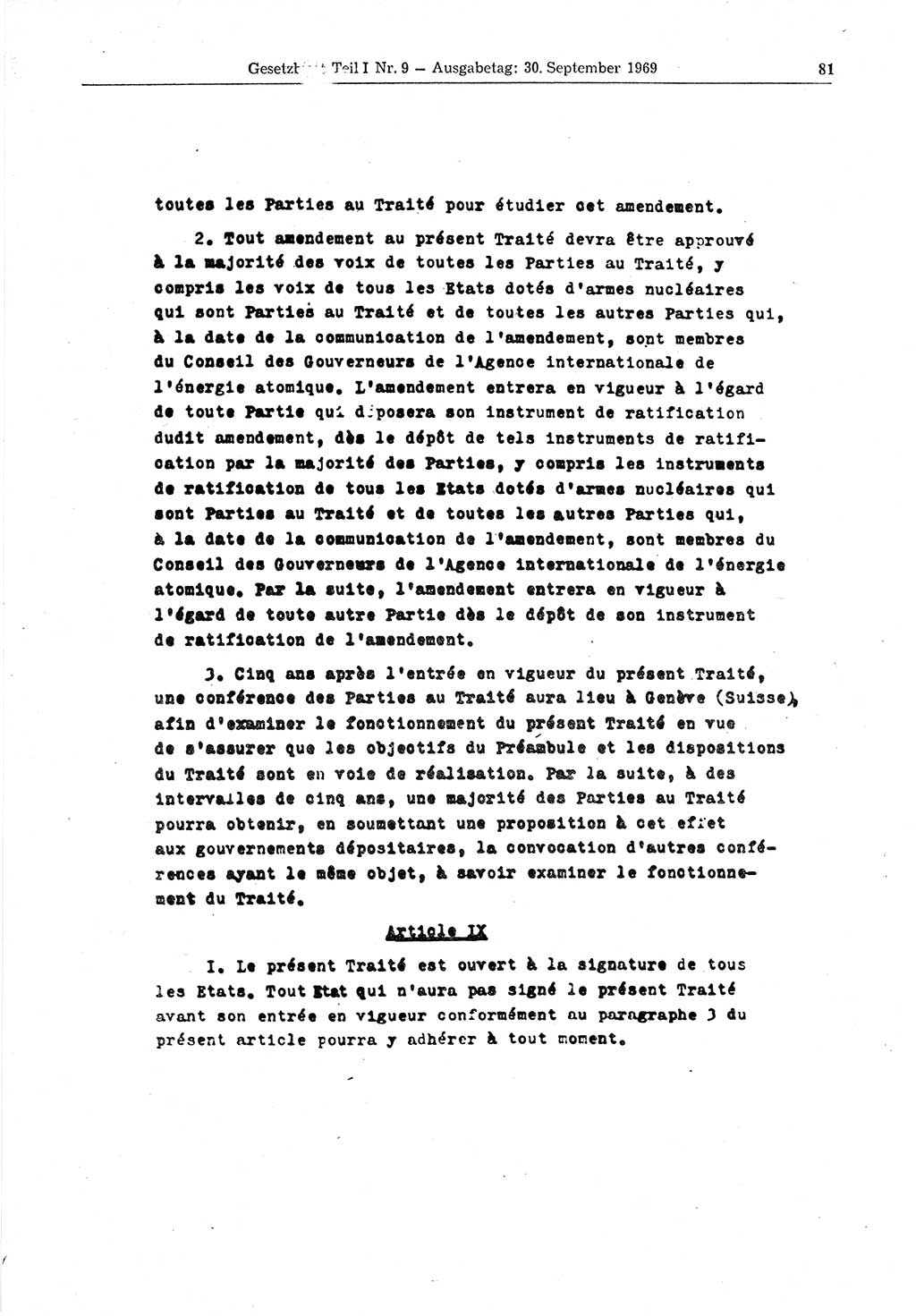Gesetzblatt (GBl.) der Deutschen Demokratischen Republik (DDR) Teil Ⅰ 1969, Seite 81 (GBl. DDR Ⅰ 1969, S. 81)