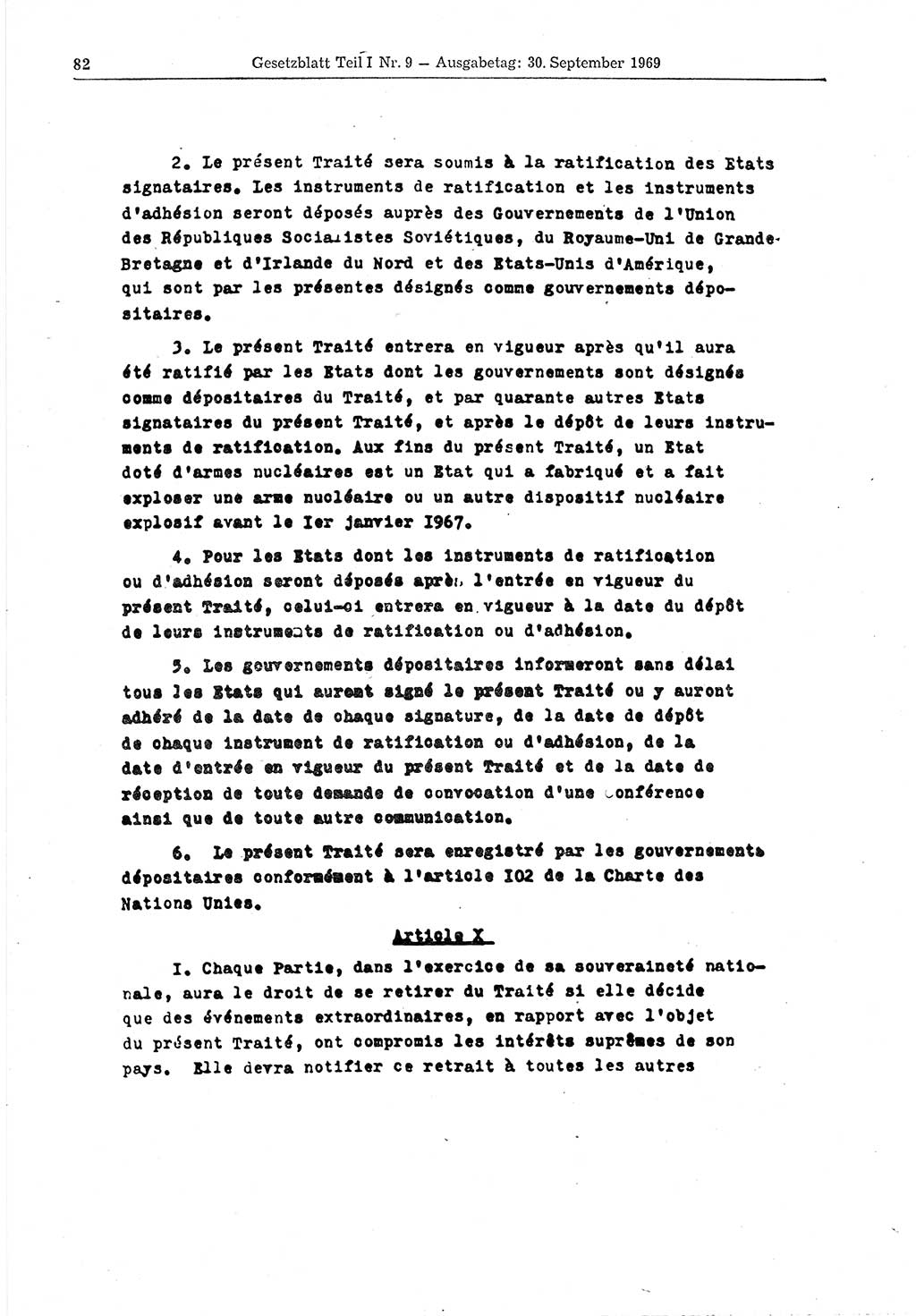 Gesetzblatt (GBl.) der Deutschen Demokratischen Republik (DDR) Teil Ⅰ 1969, Seite 82 (GBl. DDR Ⅰ 1969, S. 82)