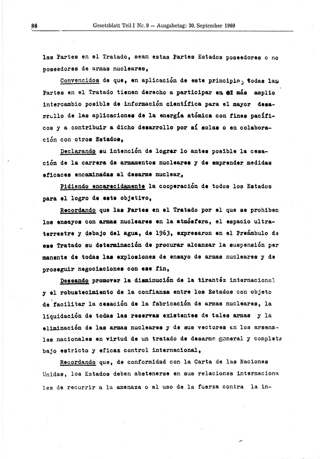 Gesetzblatt (GBl.) der Deutschen Demokratischen Republik (DDR) Teil Ⅰ 1969, Seite 86 (GBl. DDR Ⅰ 1969, S. 86)