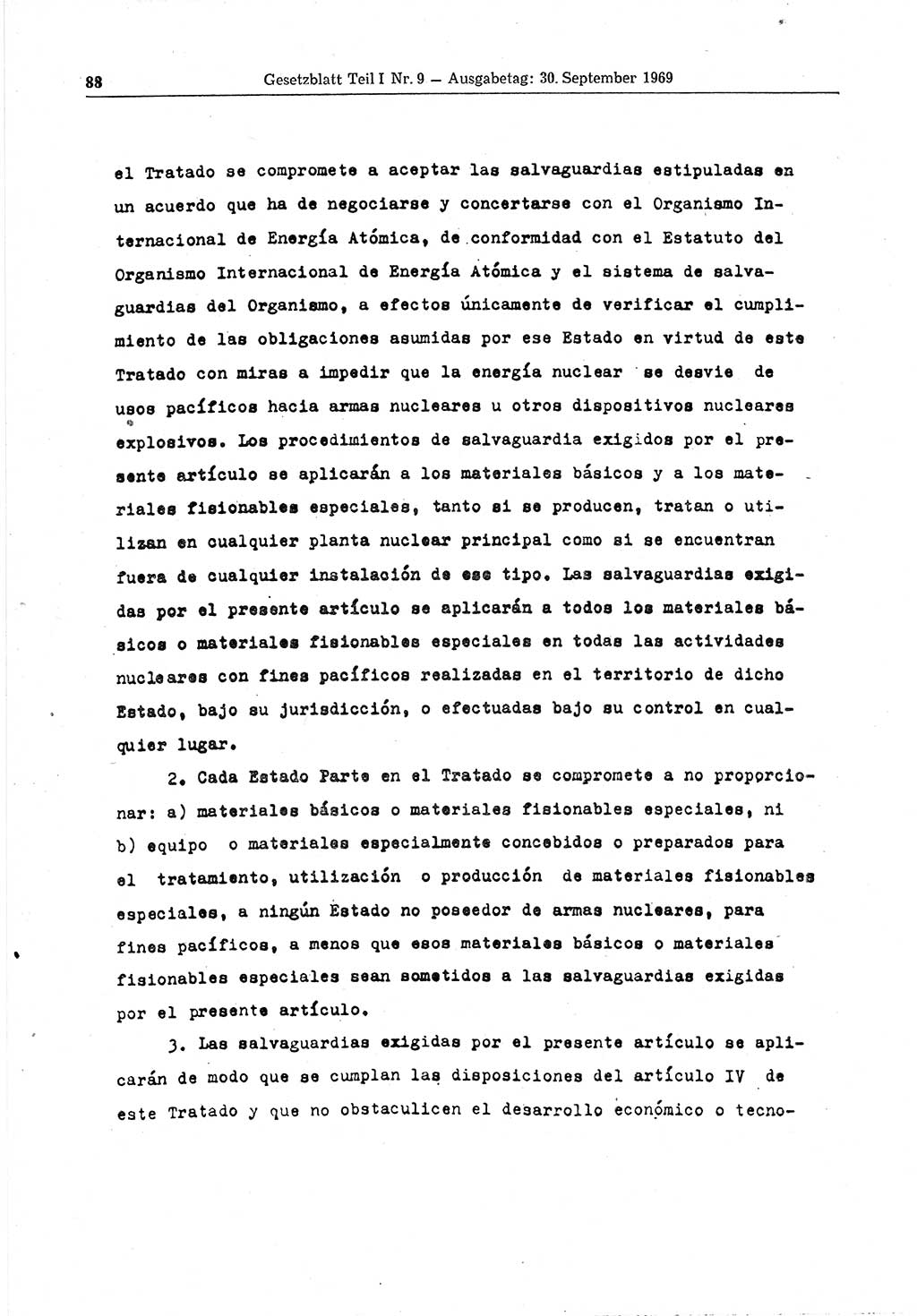 Gesetzblatt (GBl.) der Deutschen Demokratischen Republik (DDR) Teil Ⅰ 1969, Seite 88 (GBl. DDR Ⅰ 1969, S. 88)