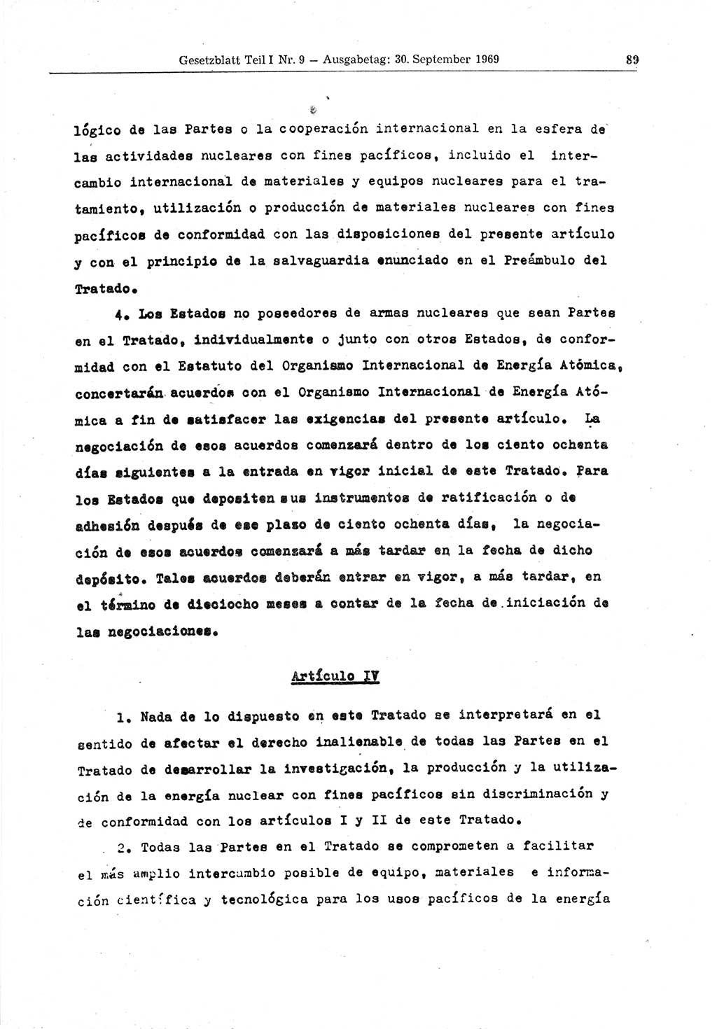 Gesetzblatt (GBl.) der Deutschen Demokratischen Republik (DDR) Teil Ⅰ 1969, Seite 89 (GBl. DDR Ⅰ 1969, S. 89)