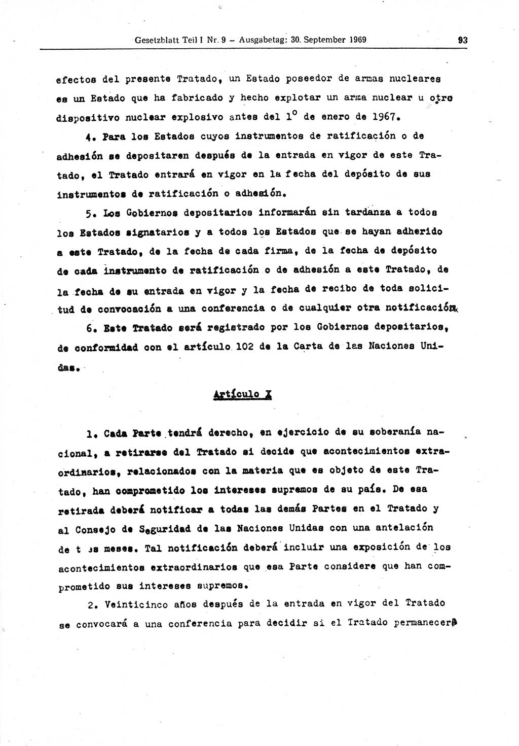 Gesetzblatt (GBl.) der Deutschen Demokratischen Republik (DDR) Teil Ⅰ 1969, Seite 93 (GBl. DDR Ⅰ 1969, S. 93)
