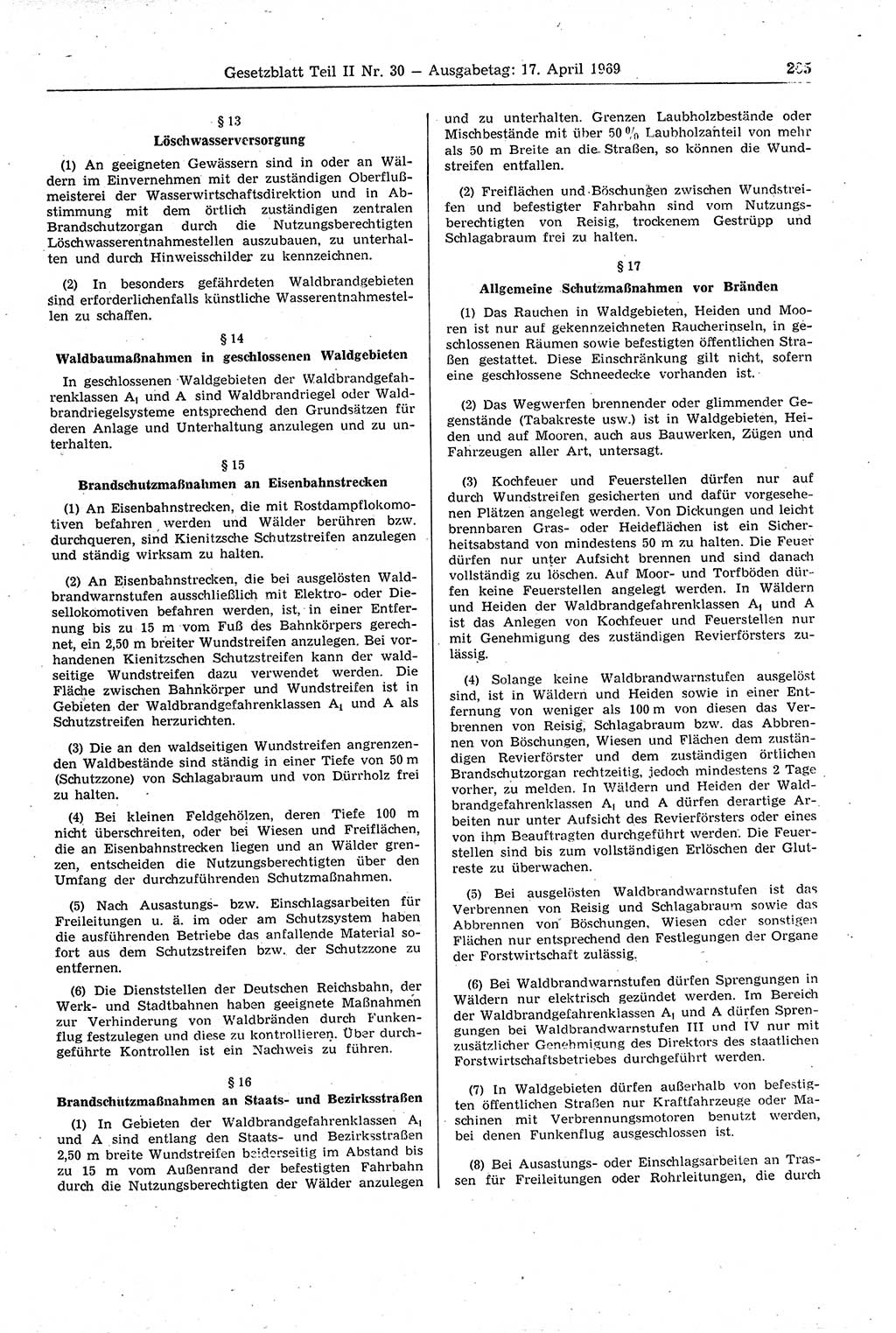 Gesetzblatt (GBl.) der Deutschen Demokratischen Republik (DDR) Teil ⅠⅠ 1969, Seite 205 (GBl. DDR ⅠⅠ 1969, S. 205)