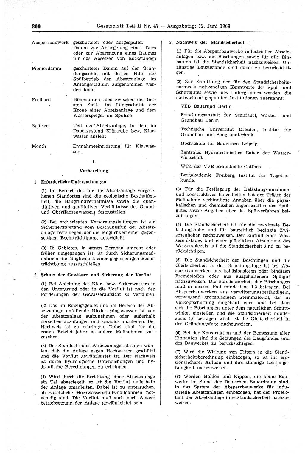 Gesetzblatt (GBl.) der Deutschen Demokratischen Republik (DDR) Teil ⅠⅠ 1969, Seite 300 (GBl. DDR ⅠⅠ 1969, S. 300)