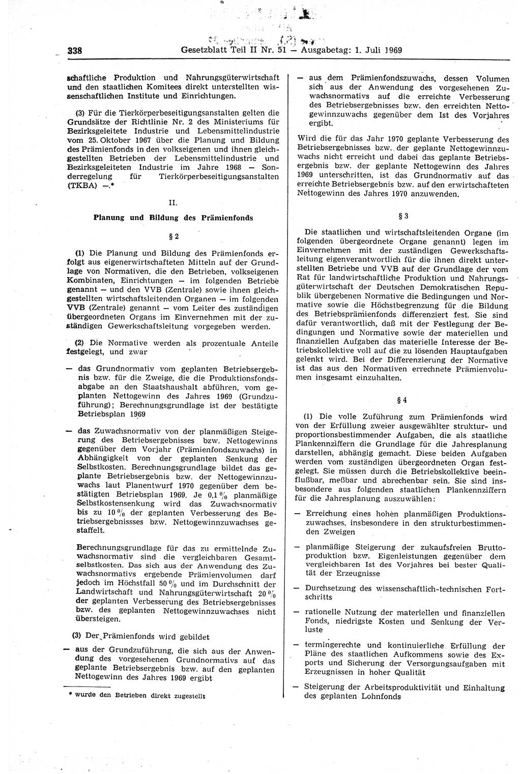Gesetzblatt (GBl.) der Deutschen Demokratischen Republik (DDR) Teil ⅠⅠ 1969, Seite 338 (GBl. DDR ⅠⅠ 1969, S. 338)