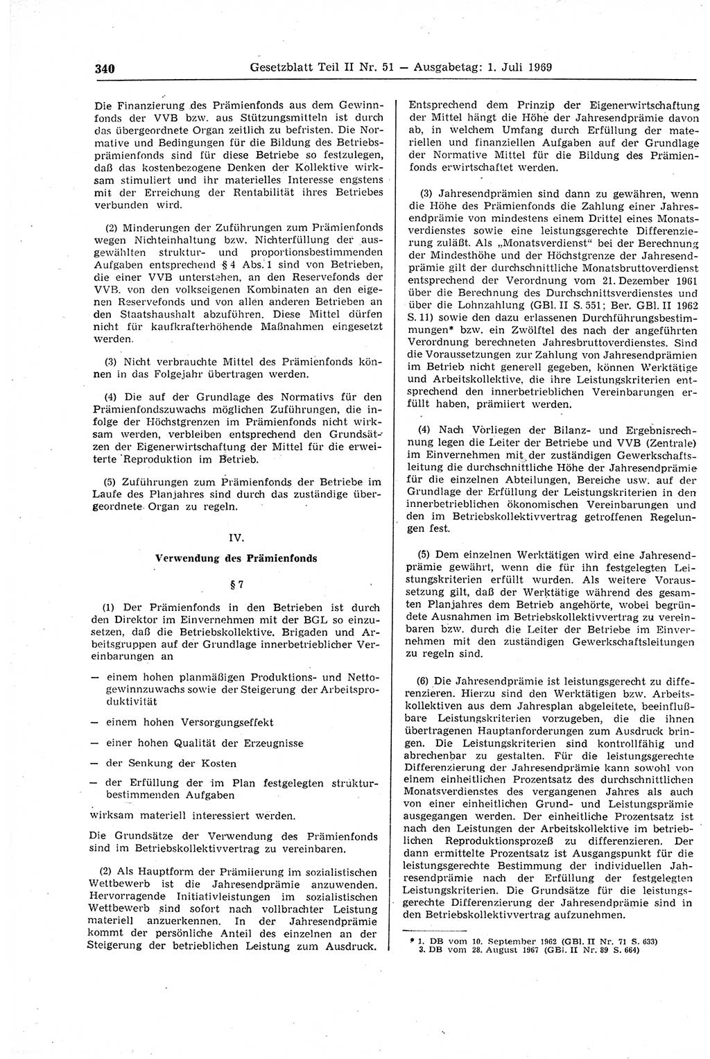Gesetzblatt (GBl.) der Deutschen Demokratischen Republik (DDR) Teil ⅠⅠ 1969, Seite 340 (GBl. DDR ⅠⅠ 1969, S. 340)