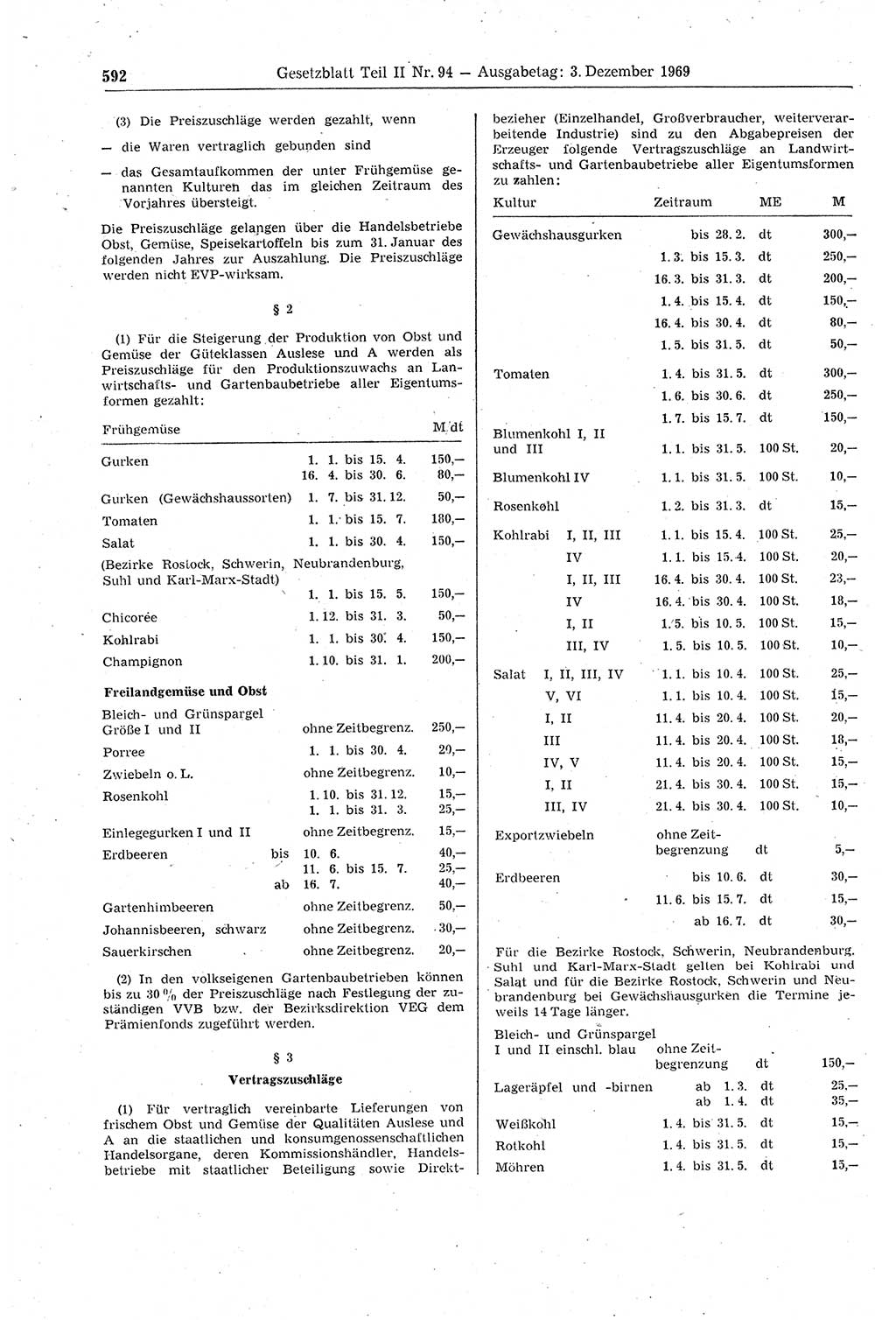 Gesetzblatt (GBl.) der Deutschen Demokratischen Republik (DDR) Teil ⅠⅠ 1969, Seite 592 (GBl. DDR ⅠⅠ 1969, S. 592)