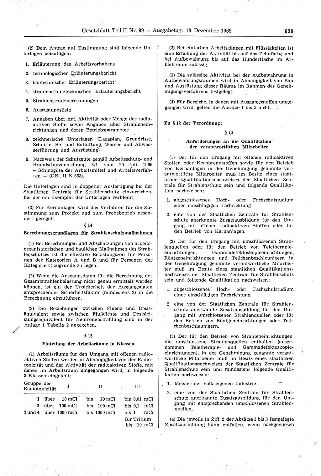 Gesetzblatt (GBl.) der Deutschen Demokratischen Republik (DDR) Teil ⅠⅠ 1969, Seite 639 (GBl. DDR ⅠⅠ 1969, S. 639)