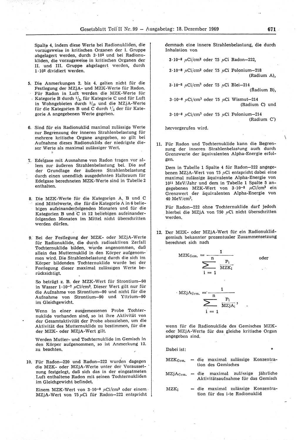 Gesetzblatt (GBl.) der Deutschen Demokratischen Republik (DDR) Teil ⅠⅠ 1969, Seite 671 (GBl. DDR ⅠⅠ 1969, S. 671)