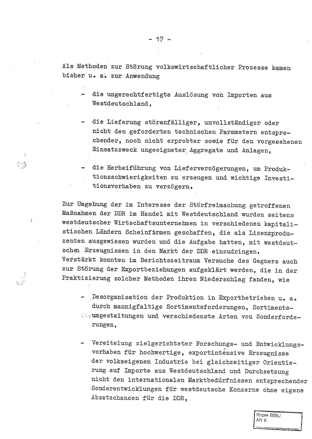 Jahresbericht der Hauptabteilung (HA) Ⅸ 1969 des Ministeriums für Staatssicherheit (MfS) der Deutschen Demokratischen Republik (DDR), Berlin 1970, Seite 17 (J.-Ber. MfS DDR HA Ⅸ /69 1970, S. 17)