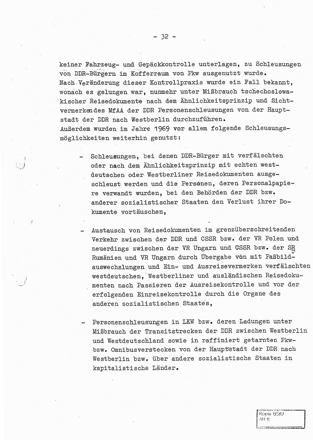 Jahresbericht der Hauptabteilung (HA) Ⅸ 1969 des Ministeriums für Staatssicherheit (MfS) der Deutschen Demokratischen Republik (DDR), Berlin 1970, Seite 32 (J.-Ber. MfS DDR HA Ⅸ /69 1970, S. 32)