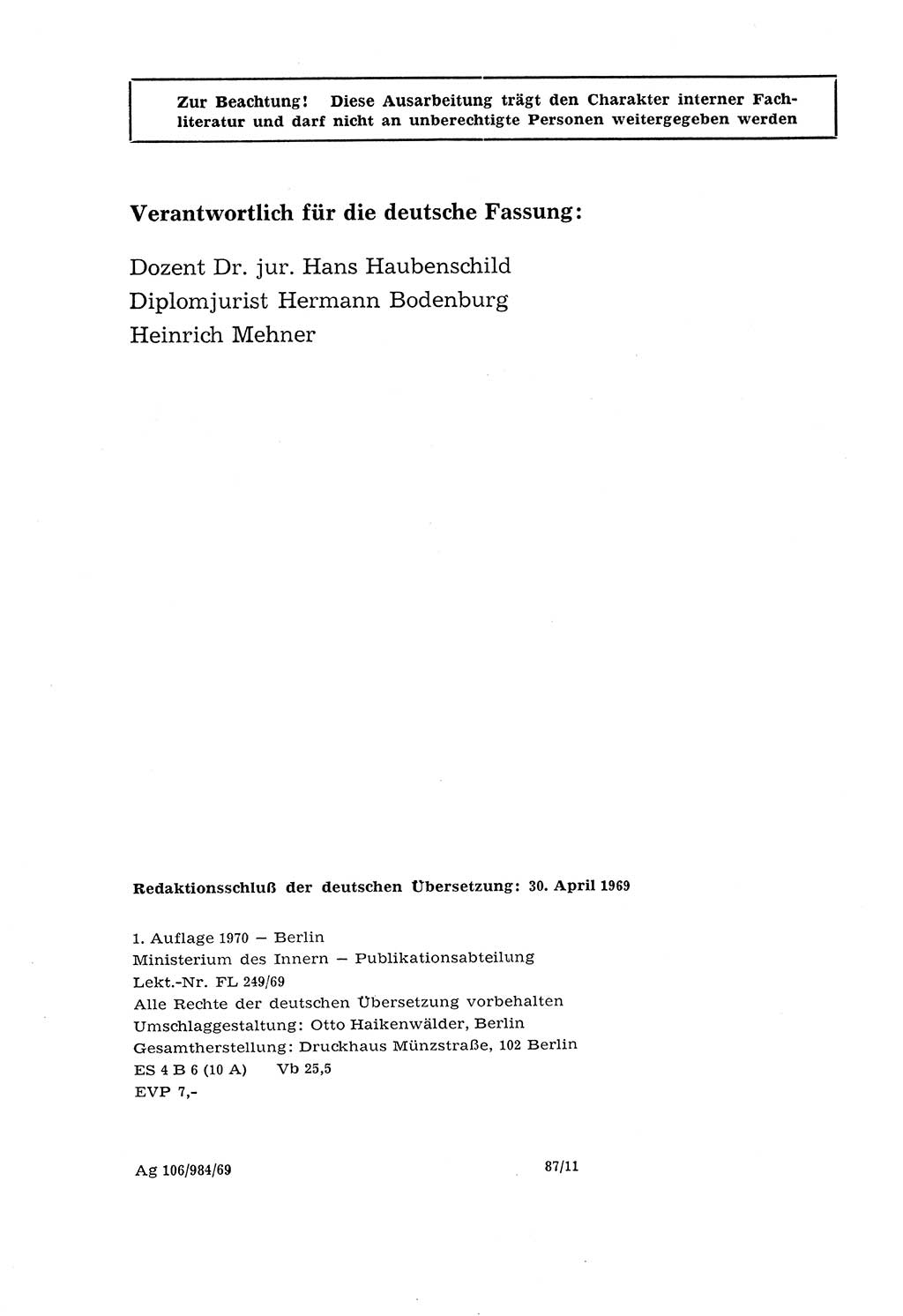 Lehrbuch der Strafvollzugspädagogik [Deutsche Demokratische Republik (DDR)] 1969, Seite 4 (Lb. SV-Pd. DDR 1969, S. 4)
