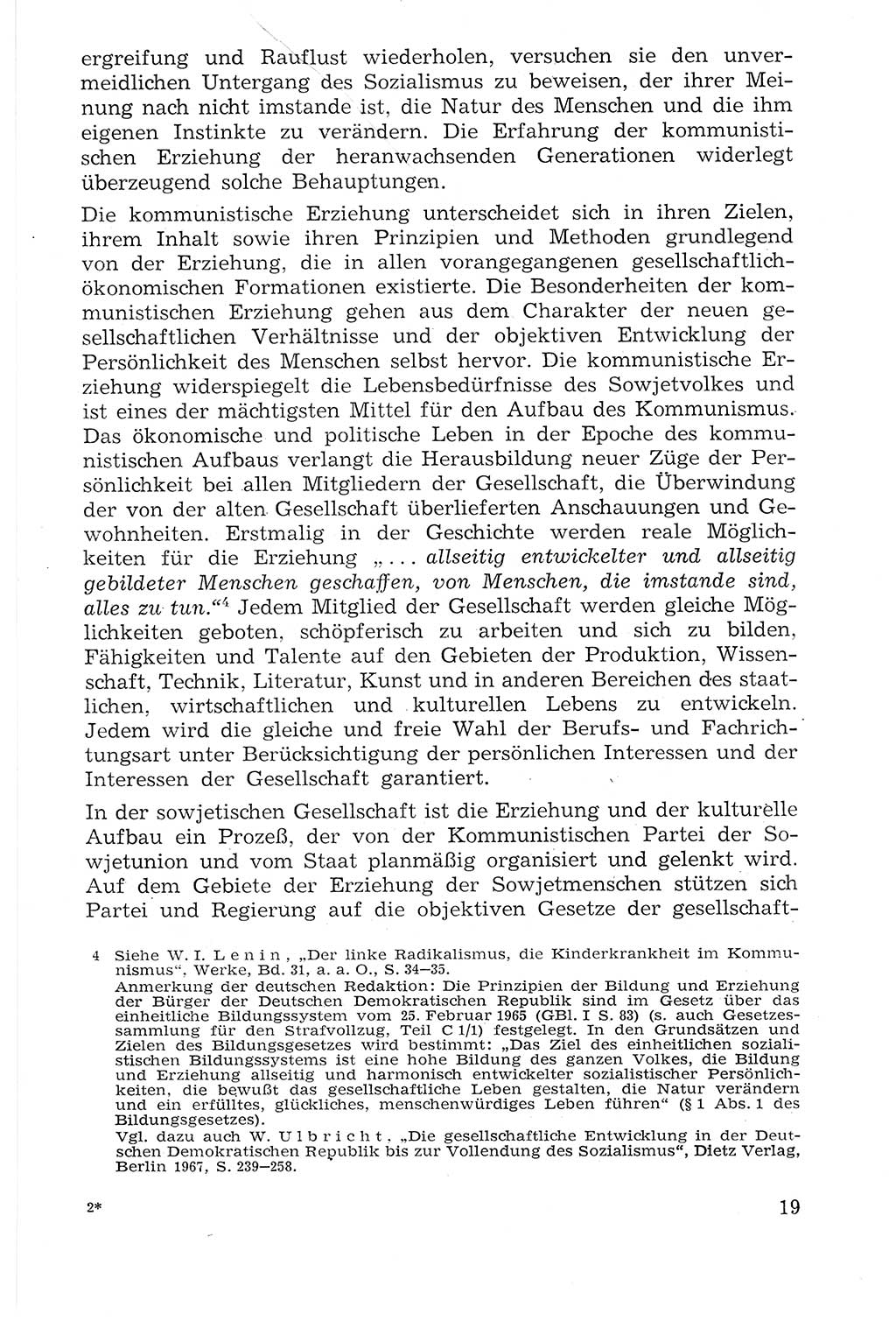 Lehrbuch der Strafvollzugspädagogik [Deutsche Demokratische Republik (DDR)] 1969, Seite 19 (Lb. SV-Pd. DDR 1969, S. 19)