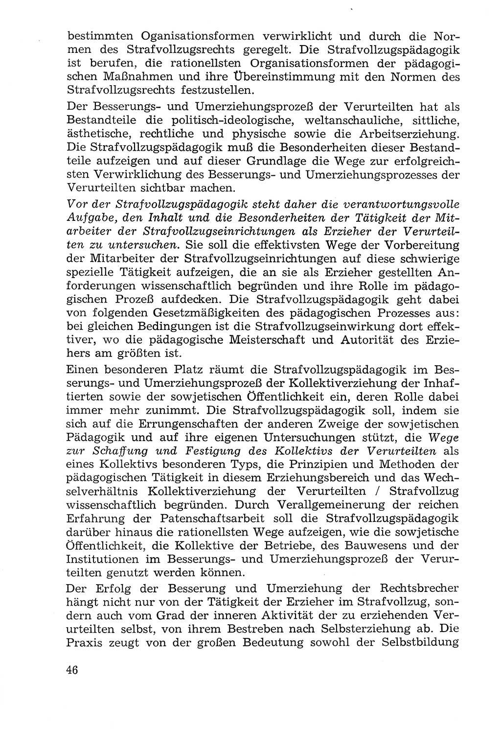 Lehrbuch der Strafvollzugspädagogik [Deutsche Demokratische Republik (DDR)] 1969, Seite 46 (Lb. SV-Pd. DDR 1969, S. 46)