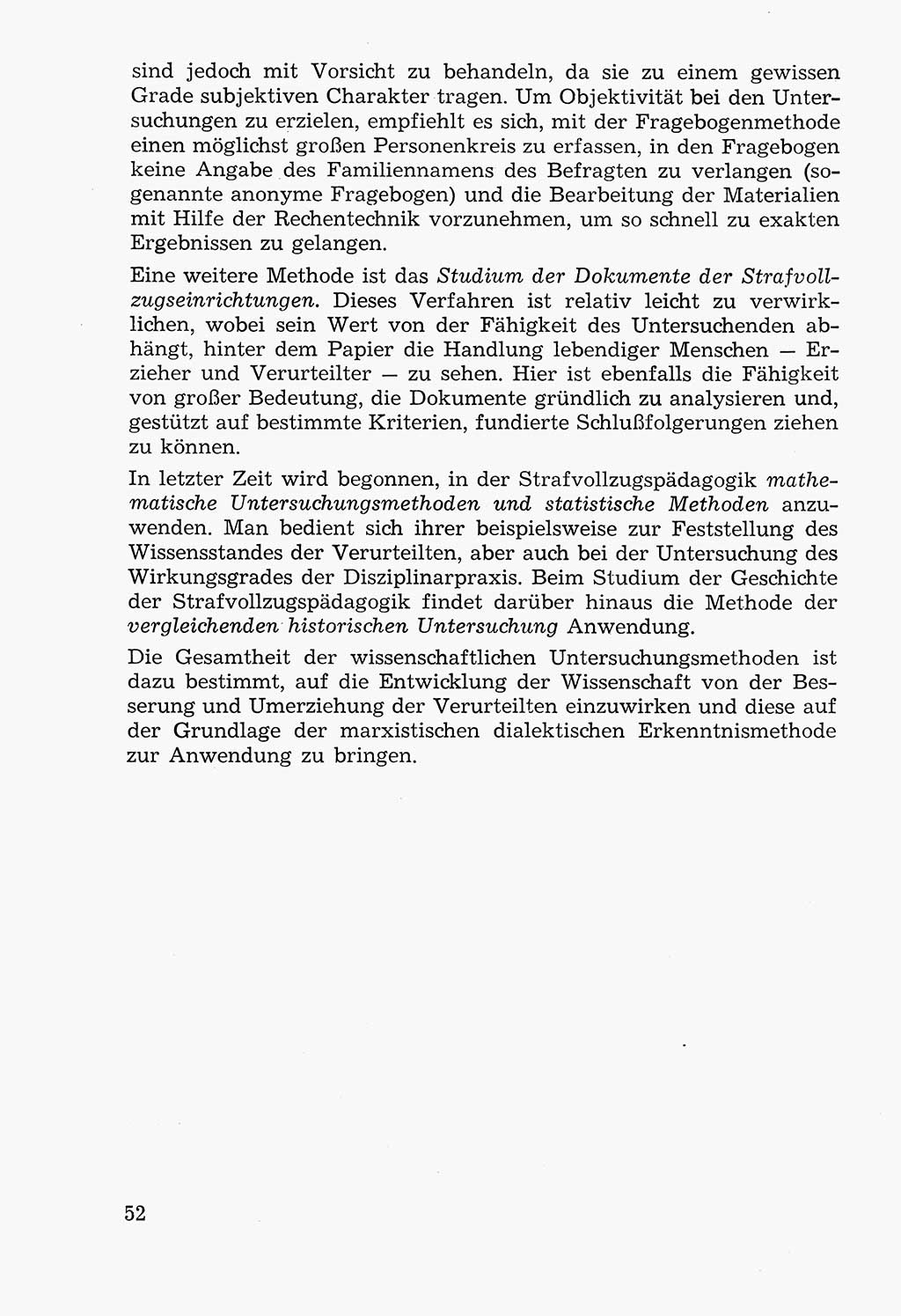 Lehrbuch der Strafvollzugspädagogik [Deutsche Demokratische Republik (DDR)] 1969, Seite 52 (Lb. SV-Pd. DDR 1969, S. 52)