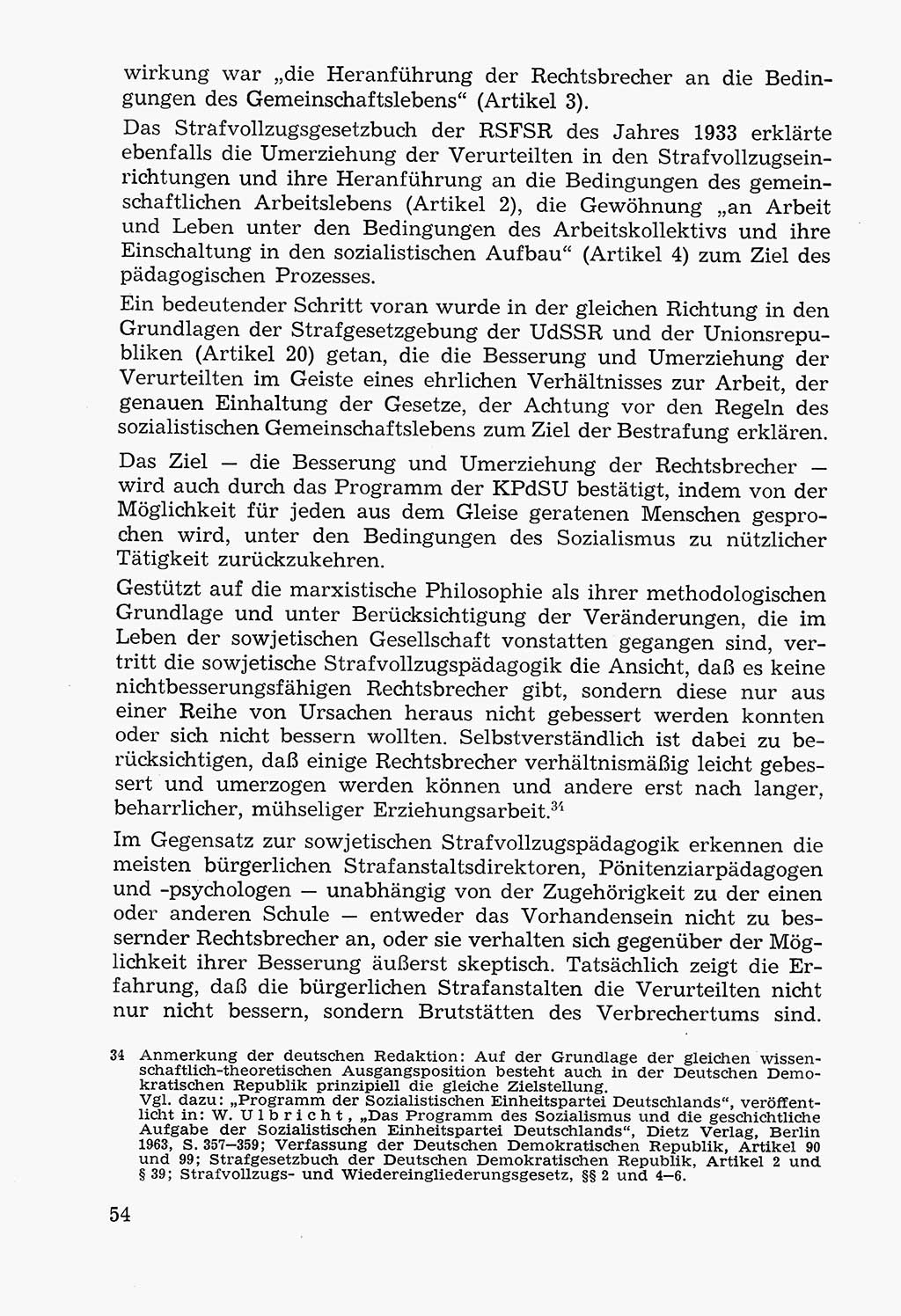 Lehrbuch der Strafvollzugspädagogik [Deutsche Demokratische Republik (DDR)] 1969, Seite 54 (Lb. SV-Pd. DDR 1969, S. 54)