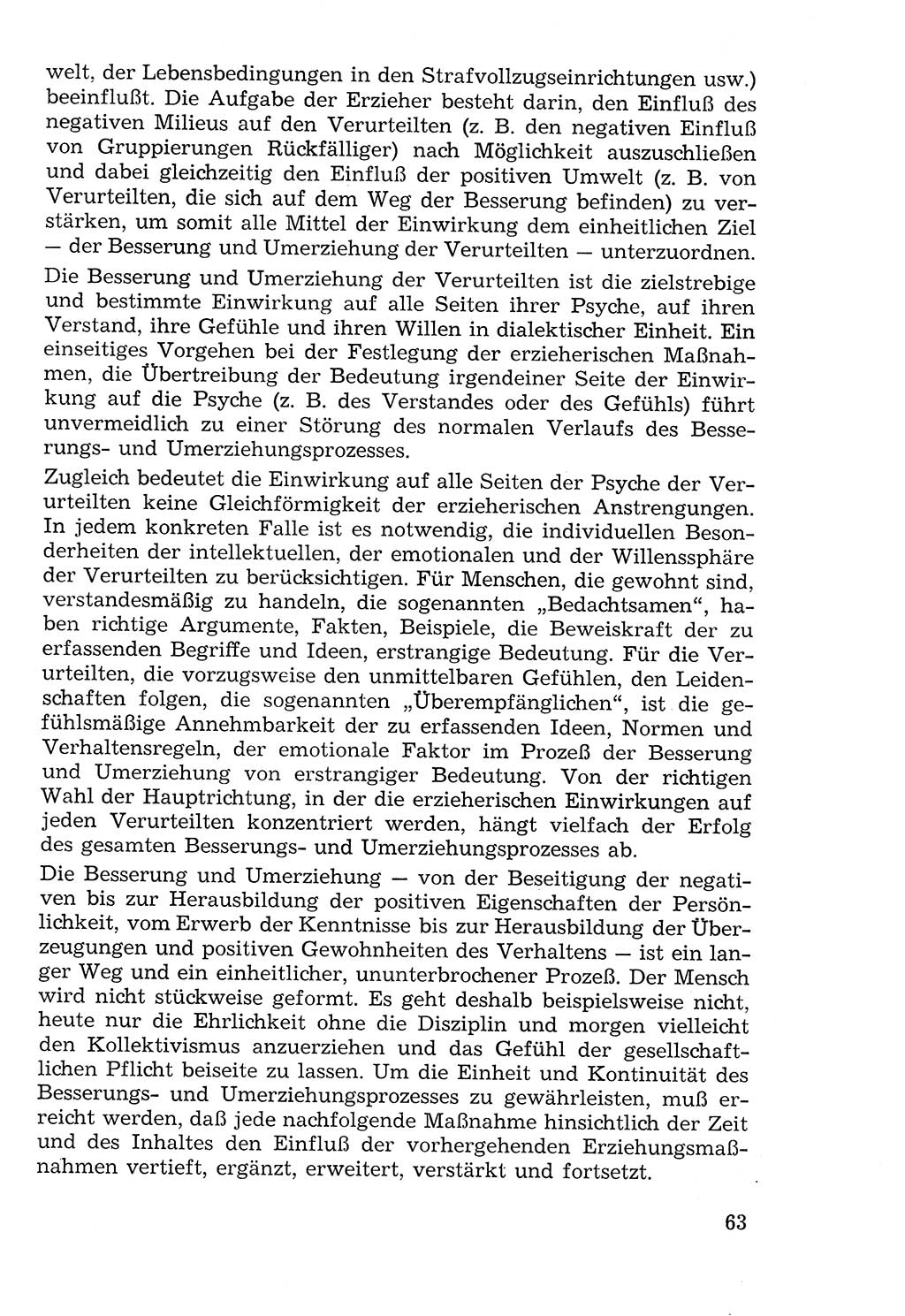 Lehrbuch der Strafvollzugspädagogik [Deutsche Demokratische Republik (DDR)] 1969, Seite 63 (Lb. SV-Pd. DDR 1969, S. 63)