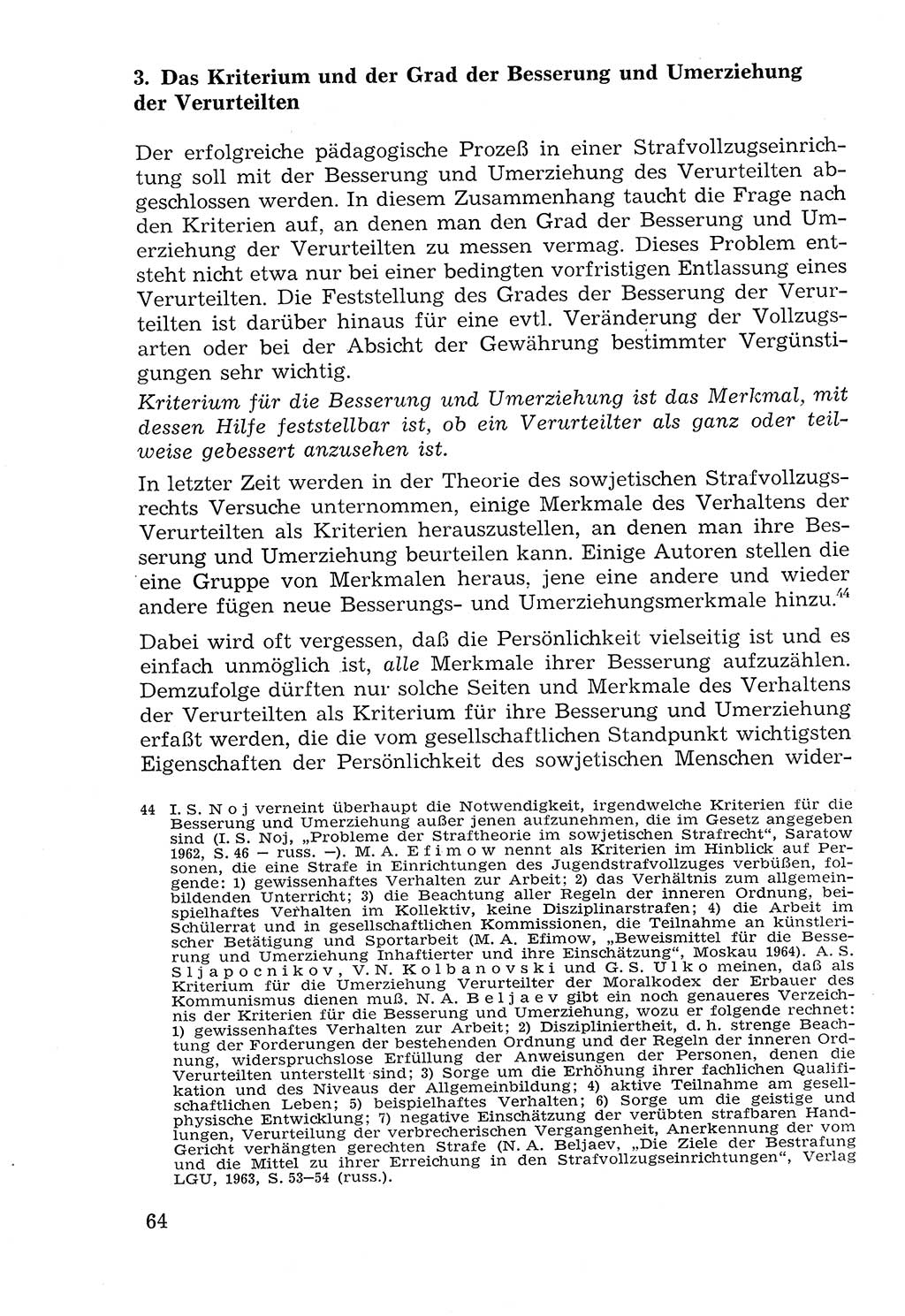 Lehrbuch der Strafvollzugspädagogik [Deutsche Demokratische Republik (DDR)] 1969, Seite 64 (Lb. SV-Pd. DDR 1969, S. 64)