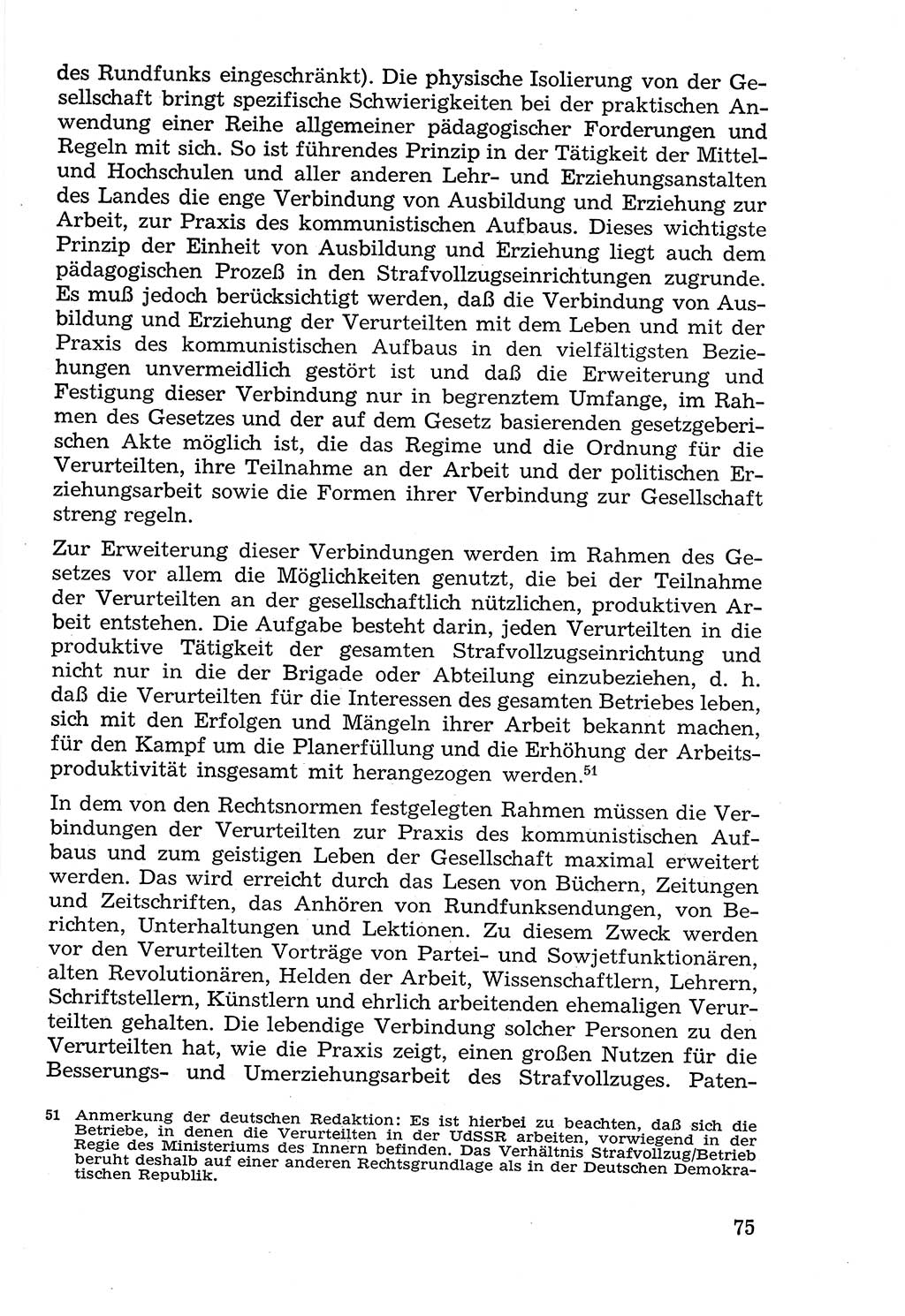 Lehrbuch der Strafvollzugspädagogik [Deutsche Demokratische Republik (DDR)] 1969, Seite 75 (Lb. SV-Pd. DDR 1969, S. 75)