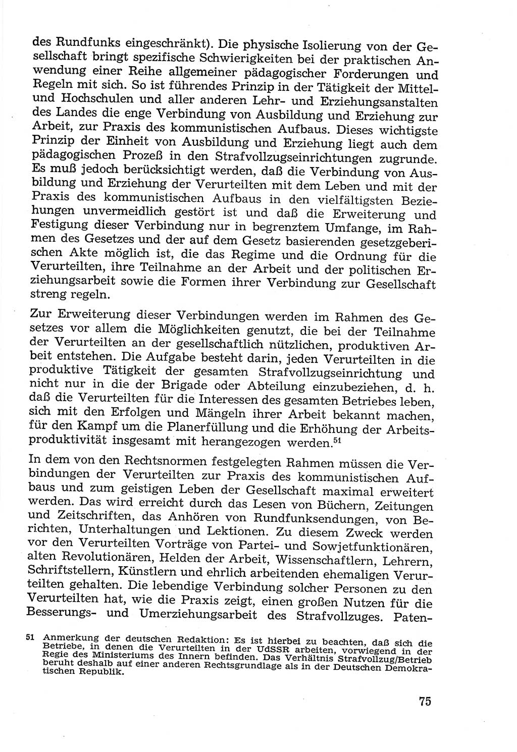 Lehrbuch der Strafvollzugspädagogik [Deutsche Demokratische Republik (DDR)] 1969, Seite 75 (Lb. SV-Pd. DDR 1969, S. 75)