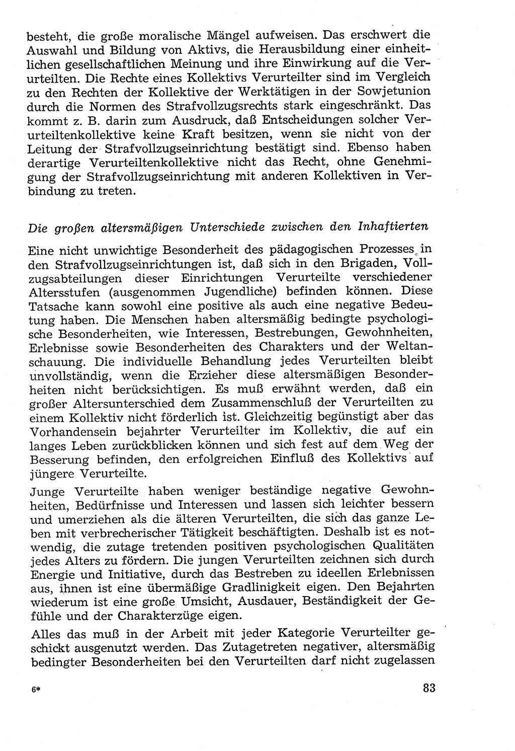 Lehrbuch der Strafvollzugspädagogik [Deutsche Demokratische Republik (DDR)] 1969, Seite 83 (Lb. SV-Pd. DDR 1969, S. 83)