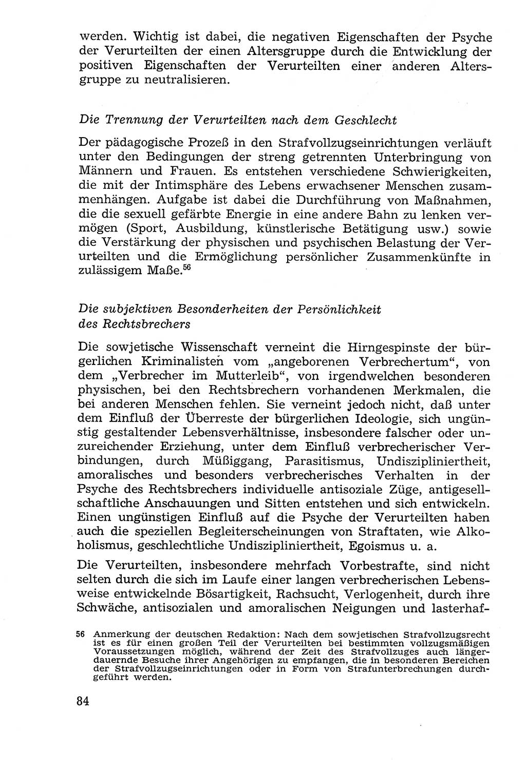 Lehrbuch der Strafvollzugspädagogik [Deutsche Demokratische Republik (DDR)] 1969, Seite 84 (Lb. SV-Pd. DDR 1969, S. 84)