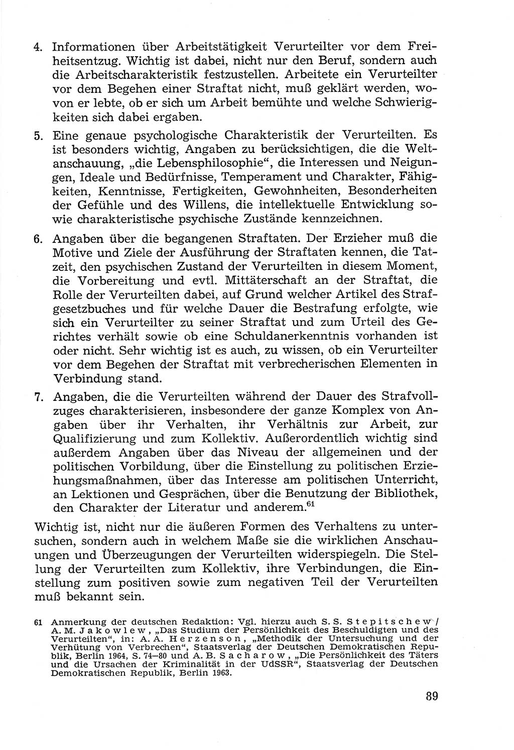 Lehrbuch der Strafvollzugspädagogik [Deutsche Demokratische Republik (DDR)] 1969, Seite 89 (Lb. SV-Pd. DDR 1969, S. 89)