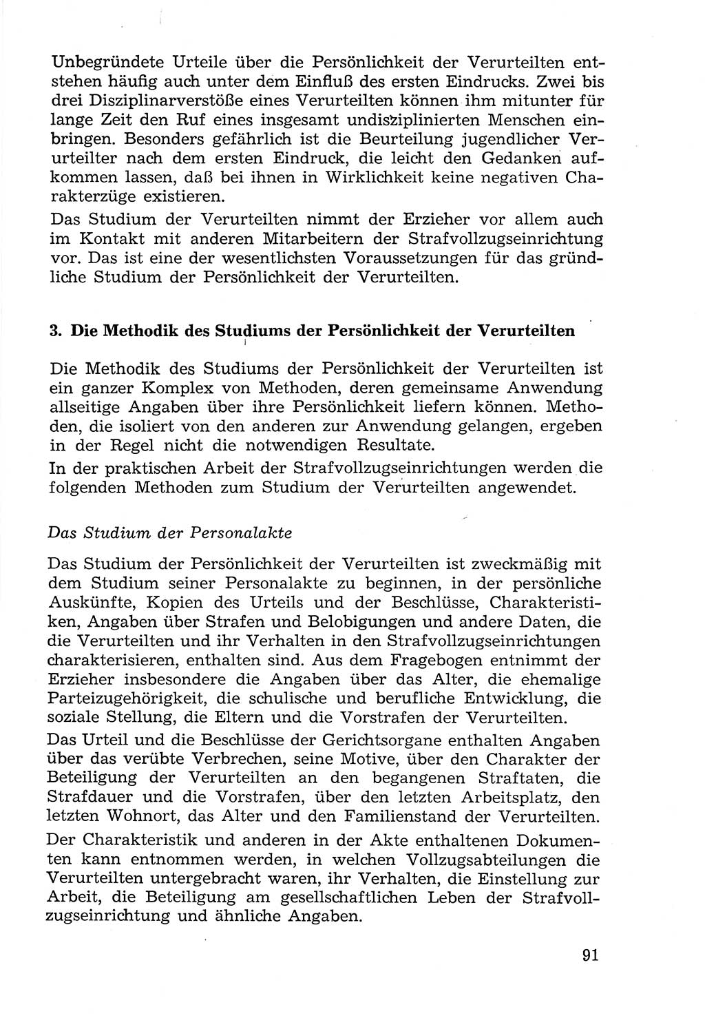 Lehrbuch der Strafvollzugspädagogik [Deutsche Demokratische Republik (DDR)] 1969, Seite 91 (Lb. SV-Pd. DDR 1969, S. 91)