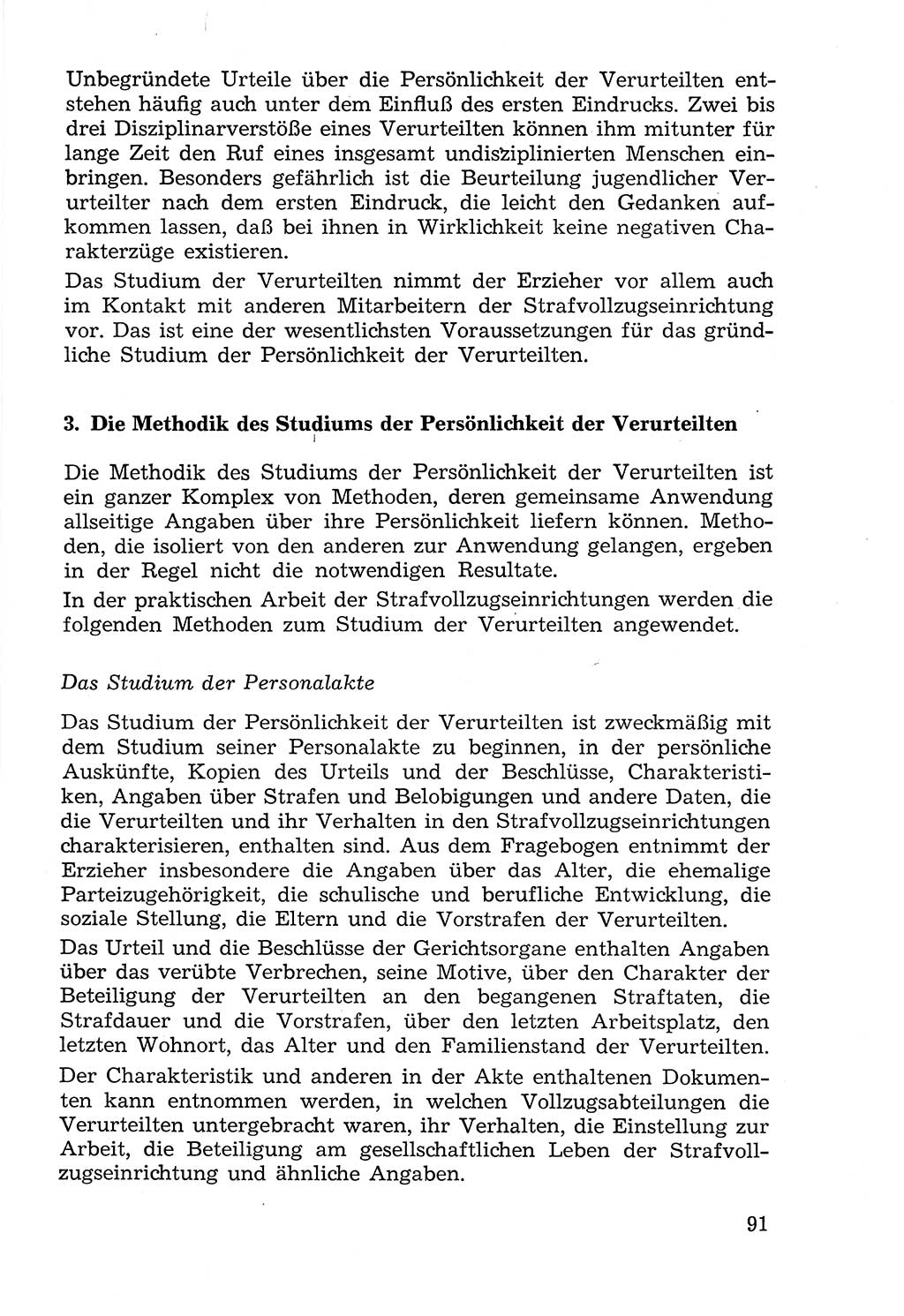 Lehrbuch der Strafvollzugspädagogik [Deutsche Demokratische Republik (DDR)] 1969, Seite 91 (Lb. SV-Pd. DDR 1969, S. 91)