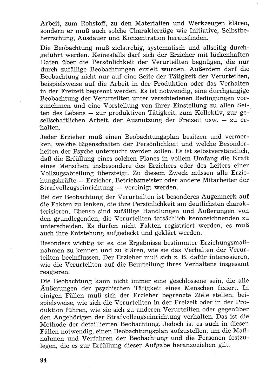 Lehrbuch der Strafvollzugspädagogik [Deutsche Demokratische Republik (DDR)] 1969, Seite 94 (Lb. SV-Pd. DDR 1969, S. 94)